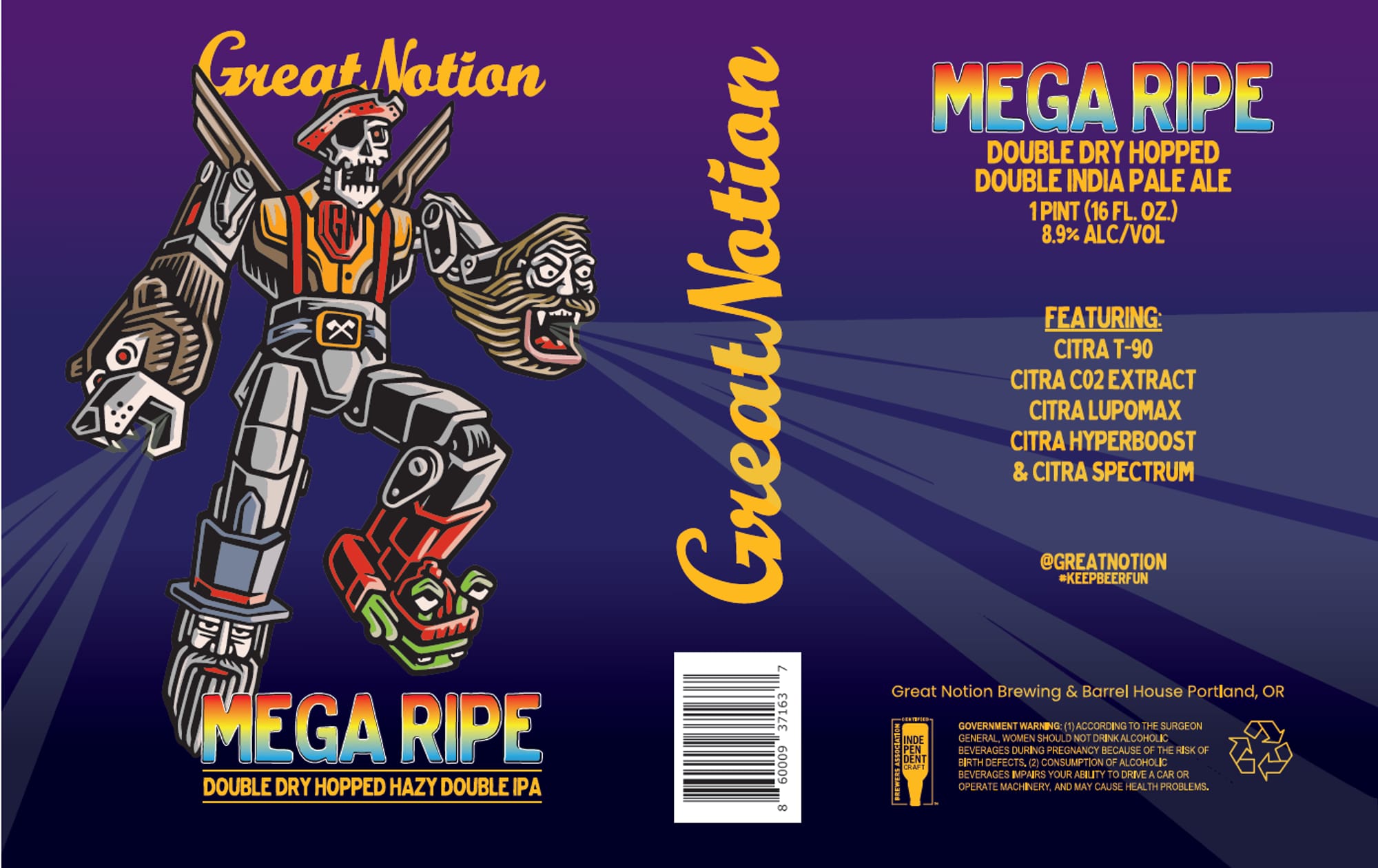 Mega Ripe by Great Notion Brewing & Barrel House - beer label