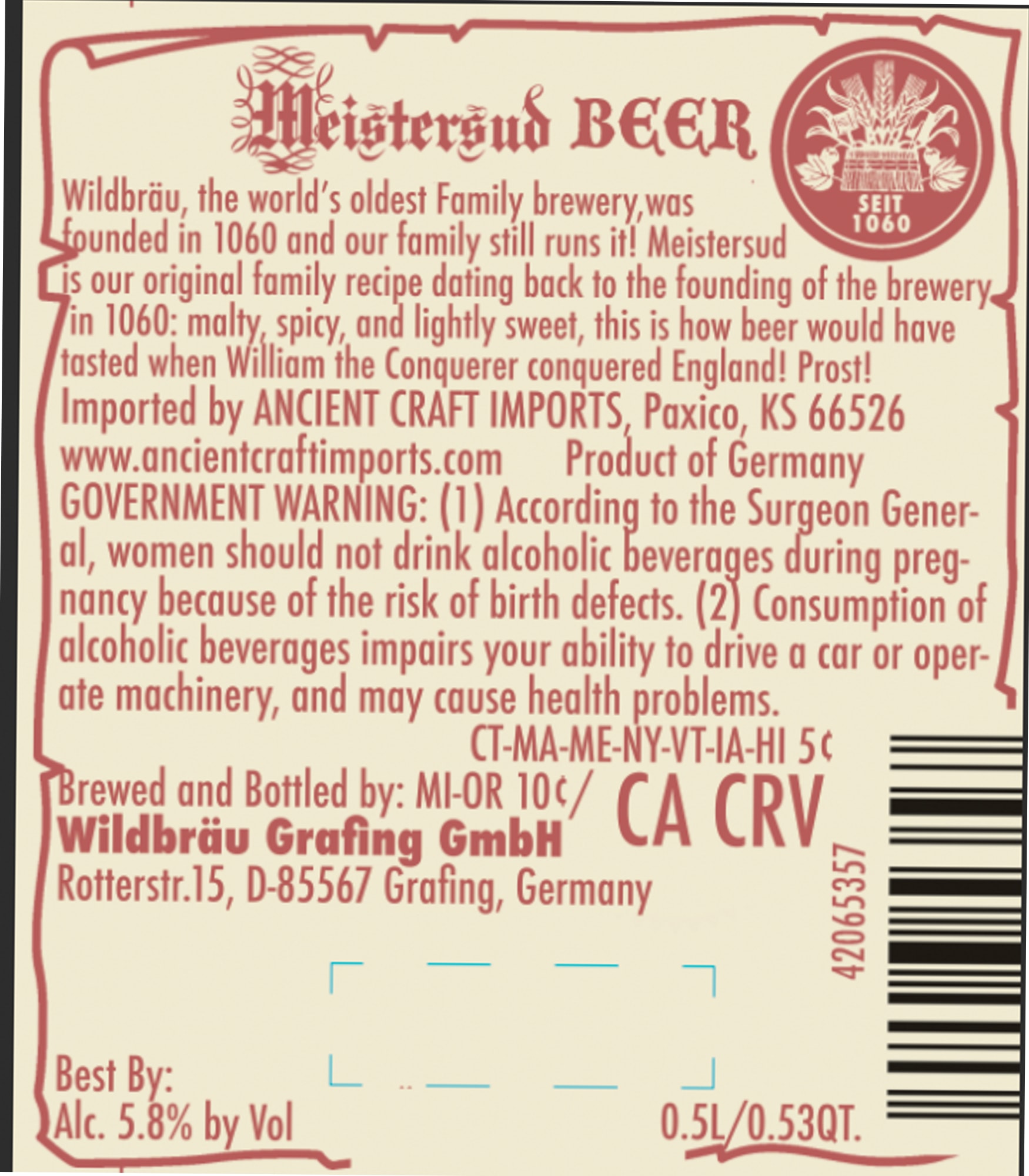 Meistersud by Wildbräu - beer label