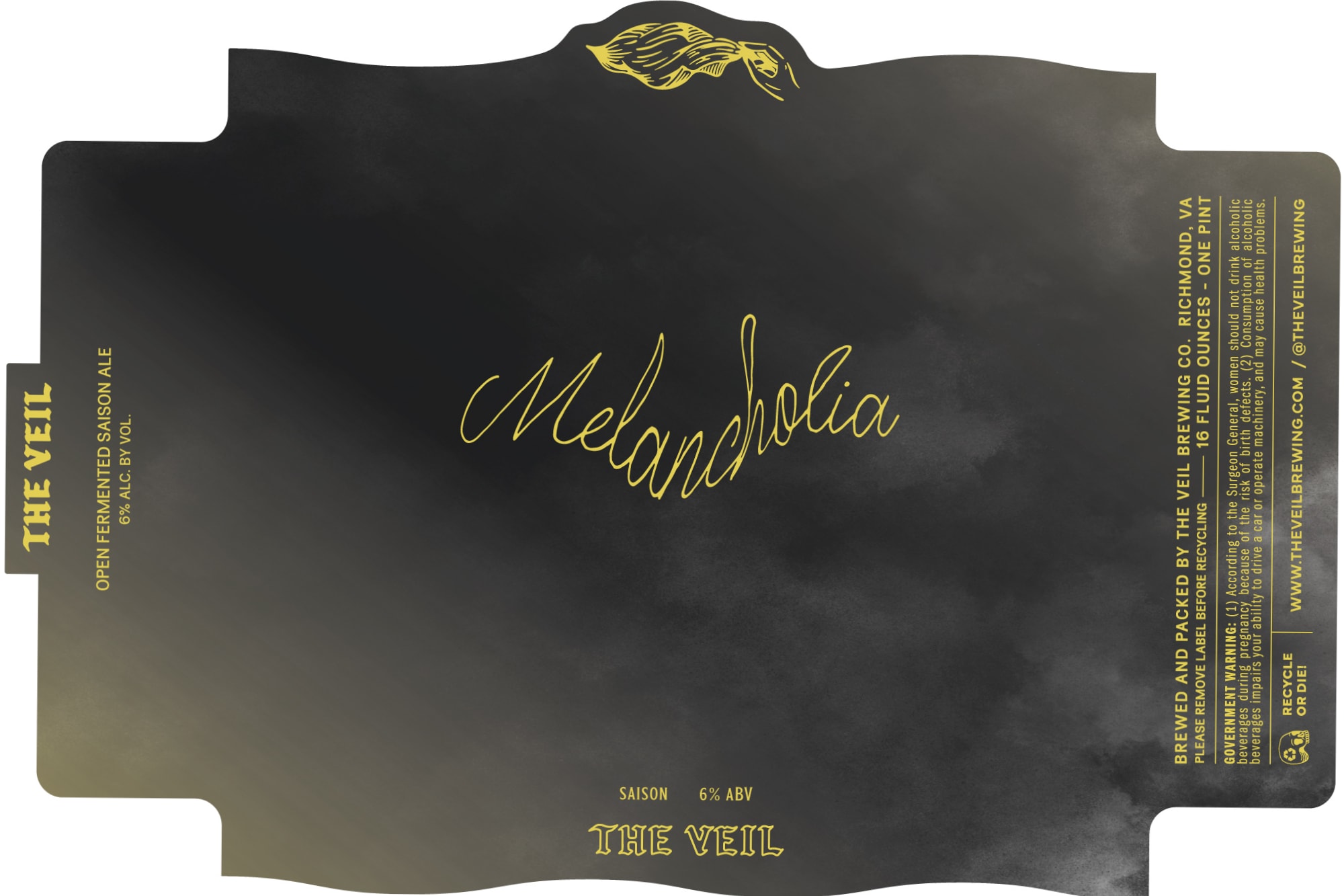 Melancholia by The Veil Brewing Co. - beer label