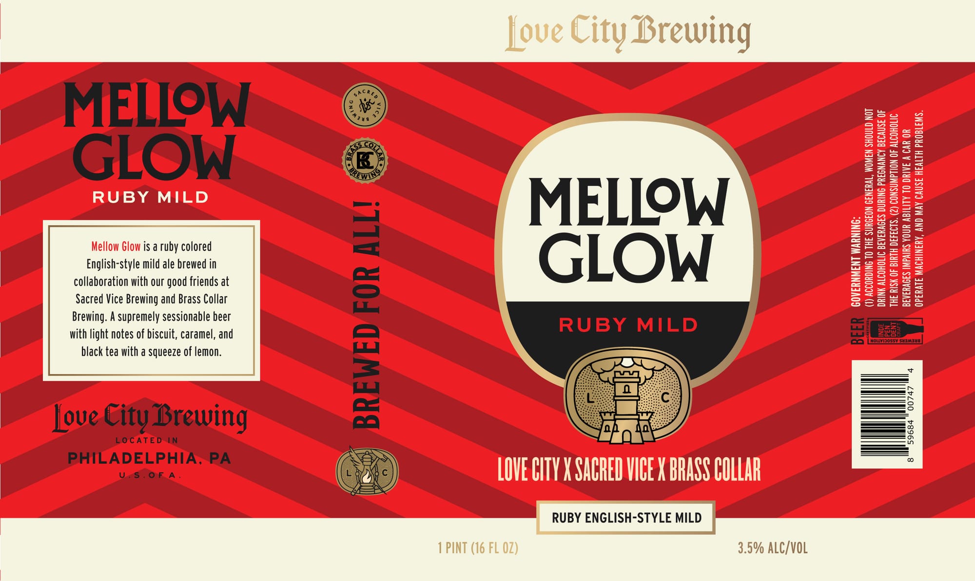 Mellow Glow by Love City Brewing - beer label
