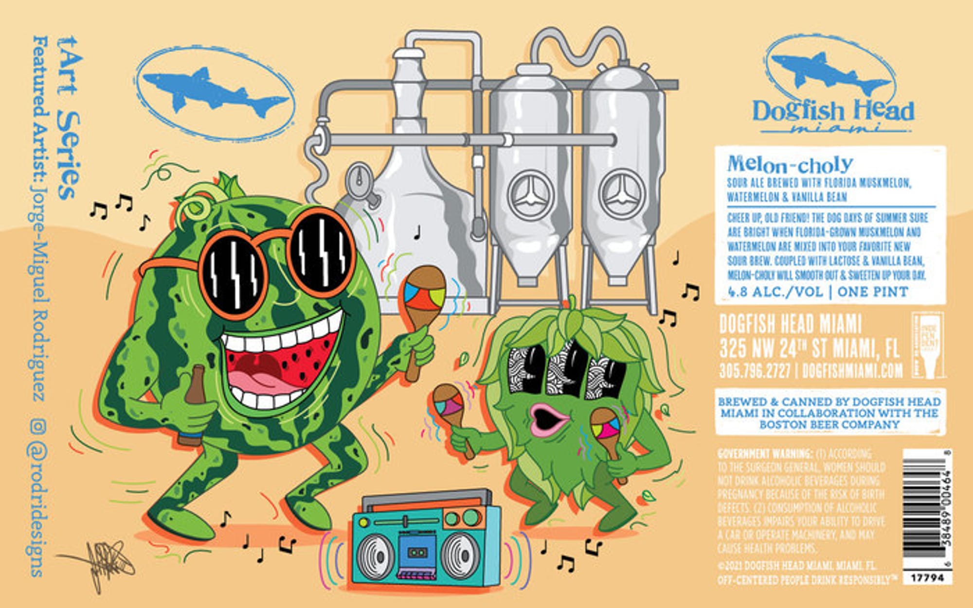 Melon-choly by Dogfish Head Miami - beer label