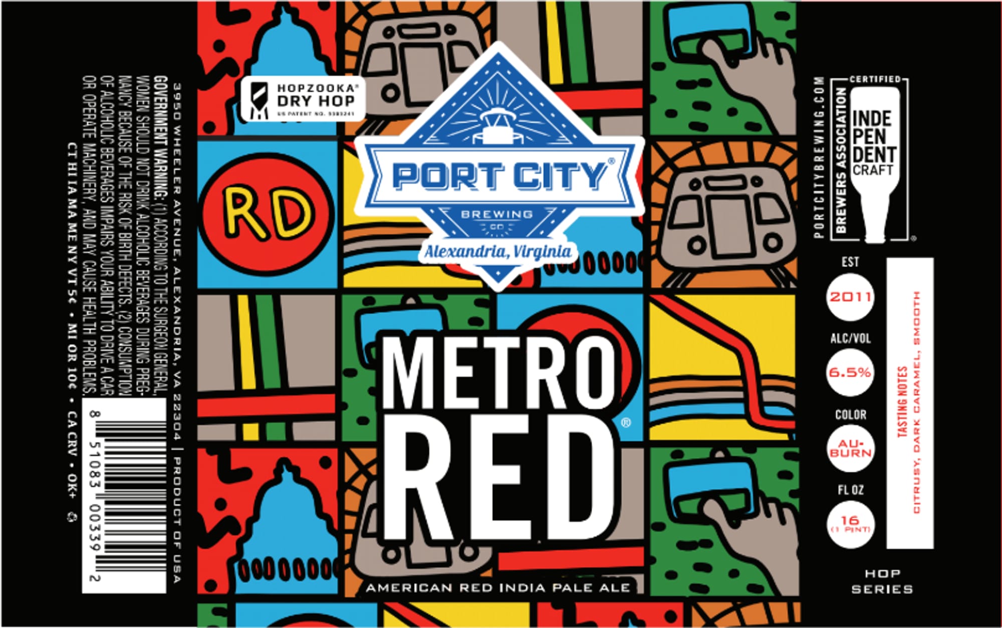 Metro Red by Port City Brewing - beer label