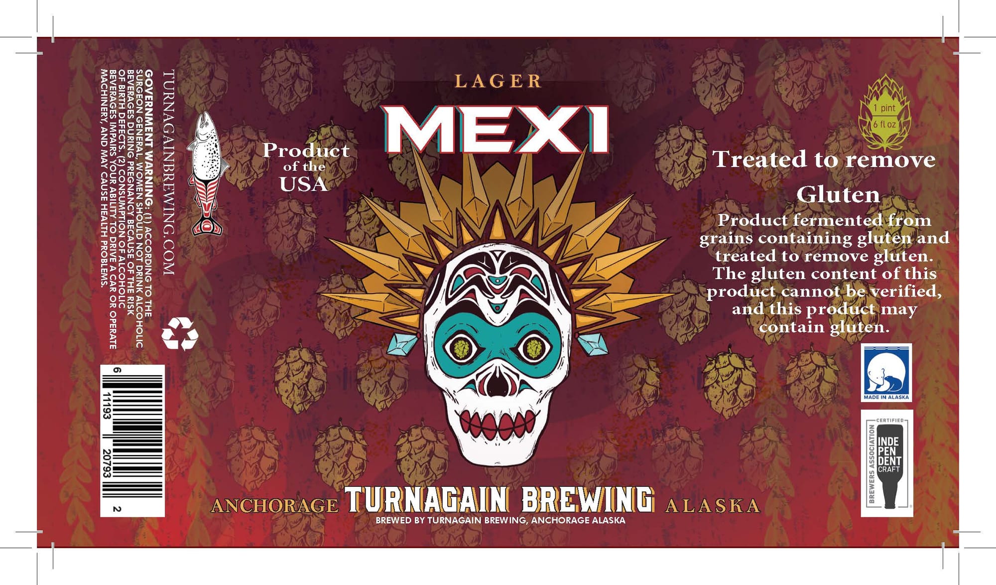Mexi Lager by Turnagain Brewing - beer label