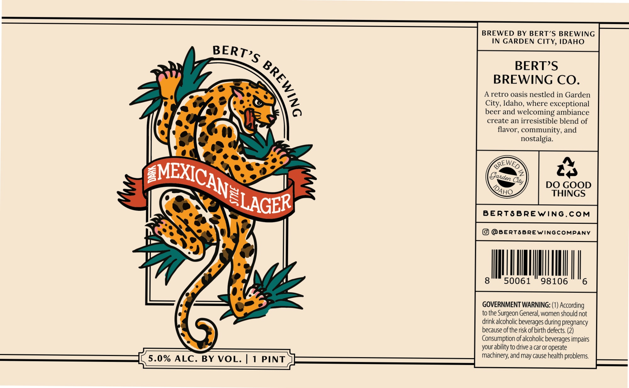 Mexican Lager by Bert’s Brewing Co. - beer label