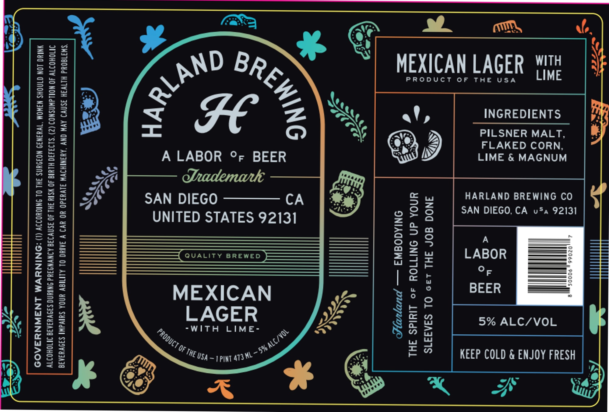 Mexican Lager by Harland Brewing - beer label