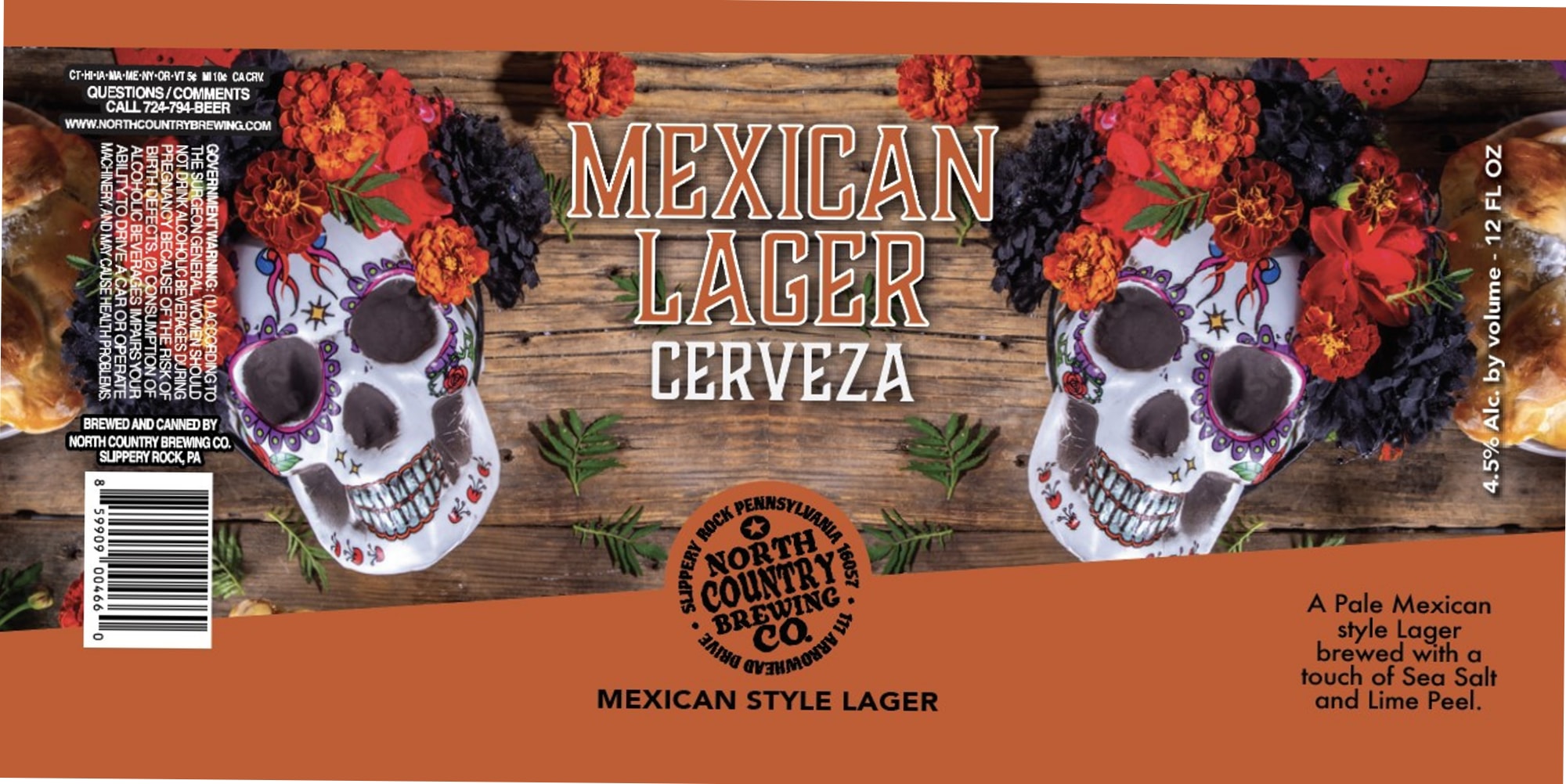 Mexican Lager by North Country Brewing Co. - beer label
