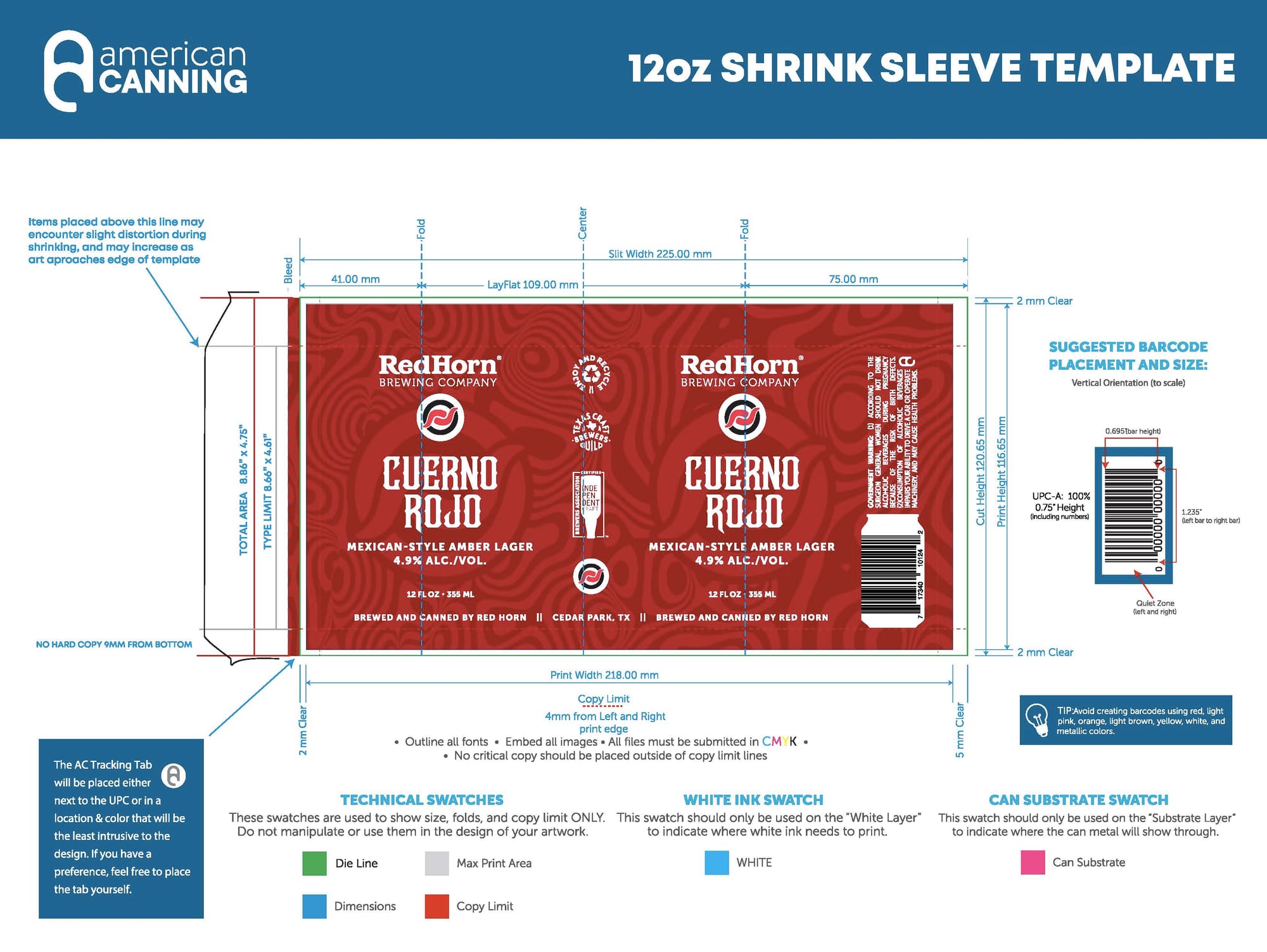 Cuerno Rojo by RedHorn Brewing Company - beer label