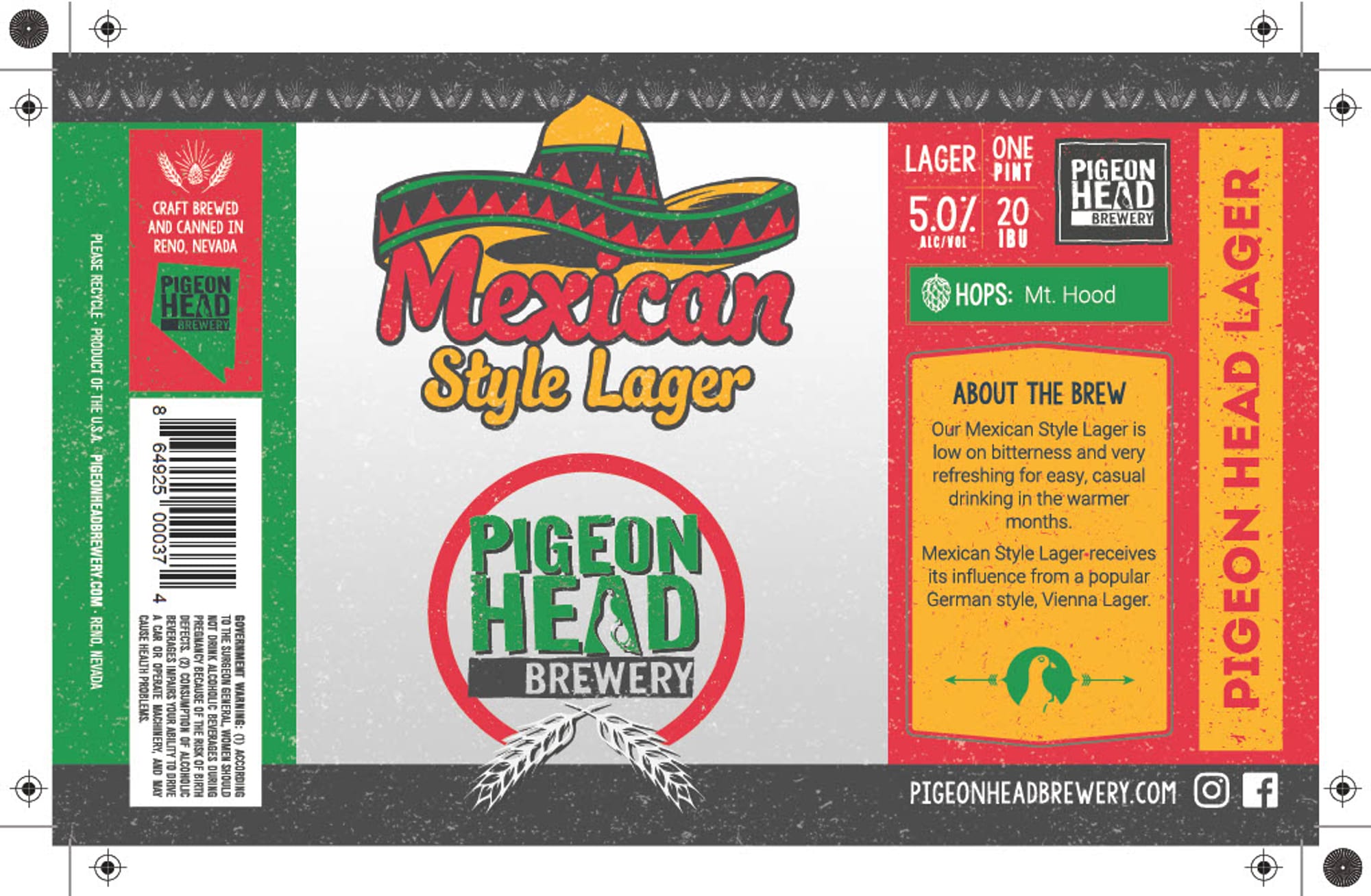 Mexican Style Lager by Pigeon Head Brewery - beer label