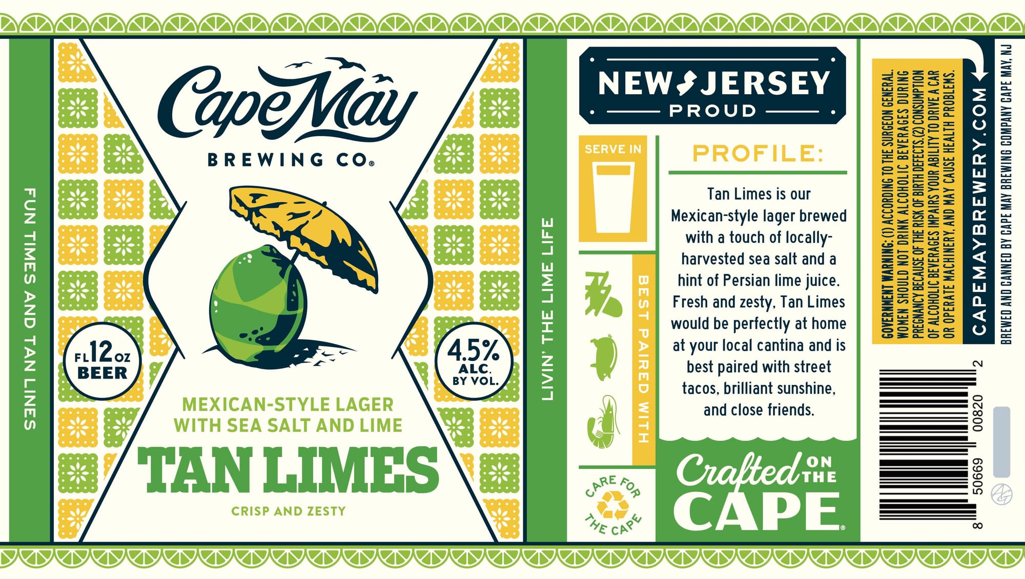 Tan Limes by Cape May Brewing Co. - beer label