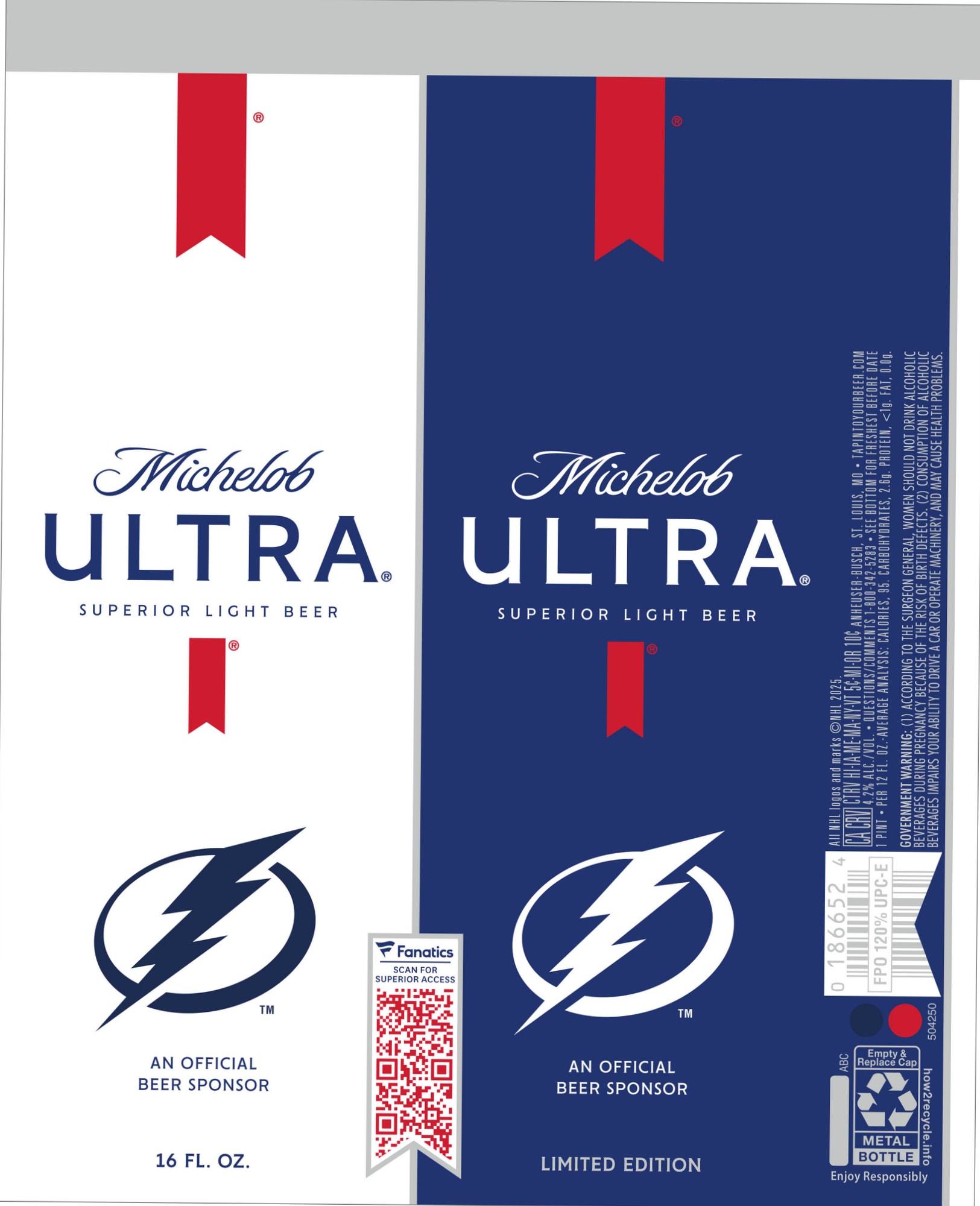 Michelob ULTRA by Anheuser-Busch - beer label