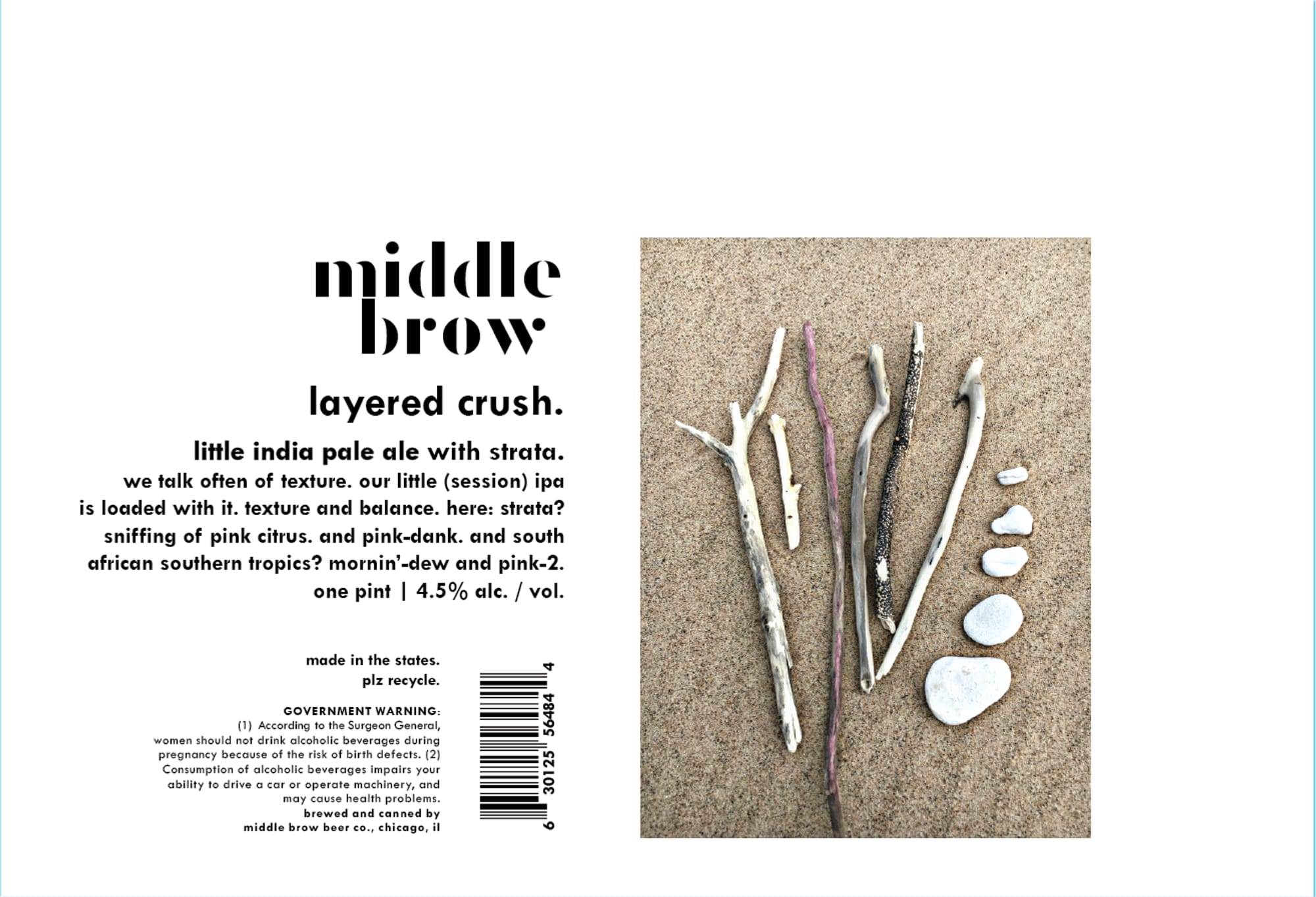 Layered Crush by Middle Brow Beer Co. - beer label