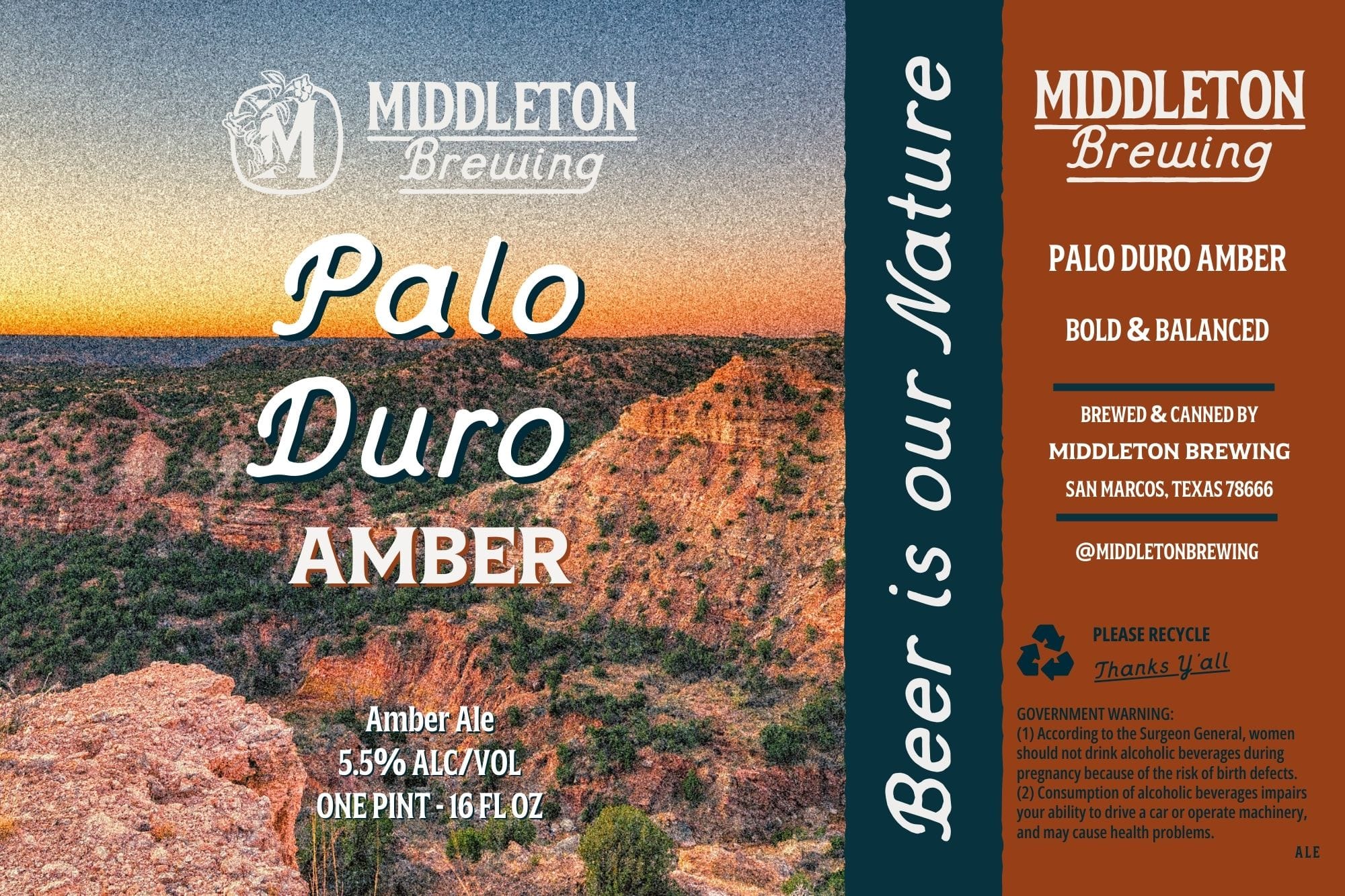 Palo Duro Amber by Middleton Brewing - beer label