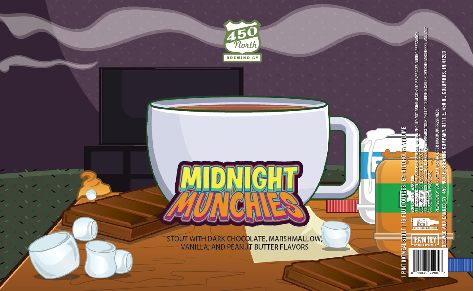 Midnight Munchies by 450 North Brewing Co. - beer label