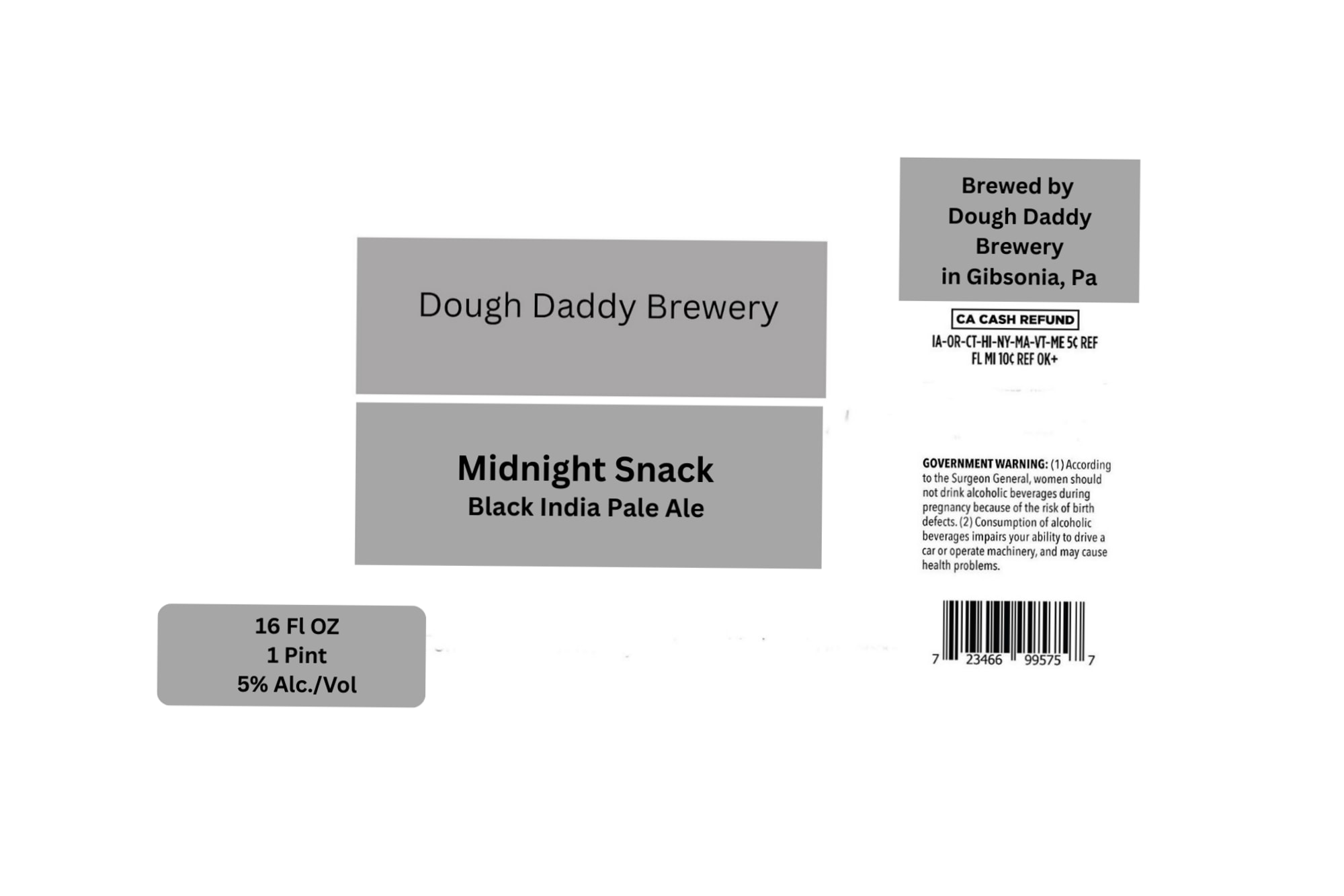 Midnight Snack by Dough Daddy Brewery - beer label
