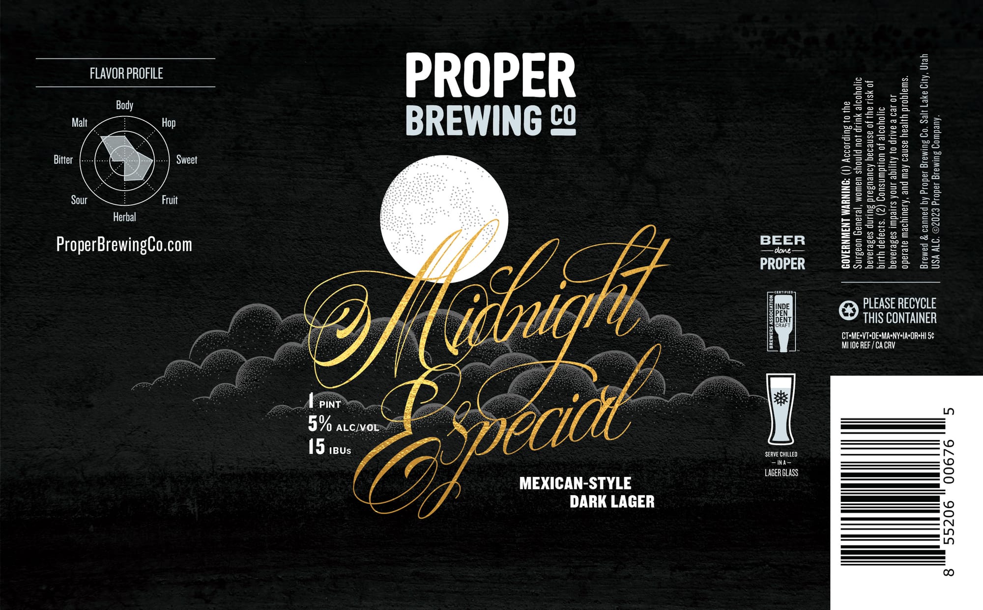 Midnight Special by Proper Brewing Co. - beer label