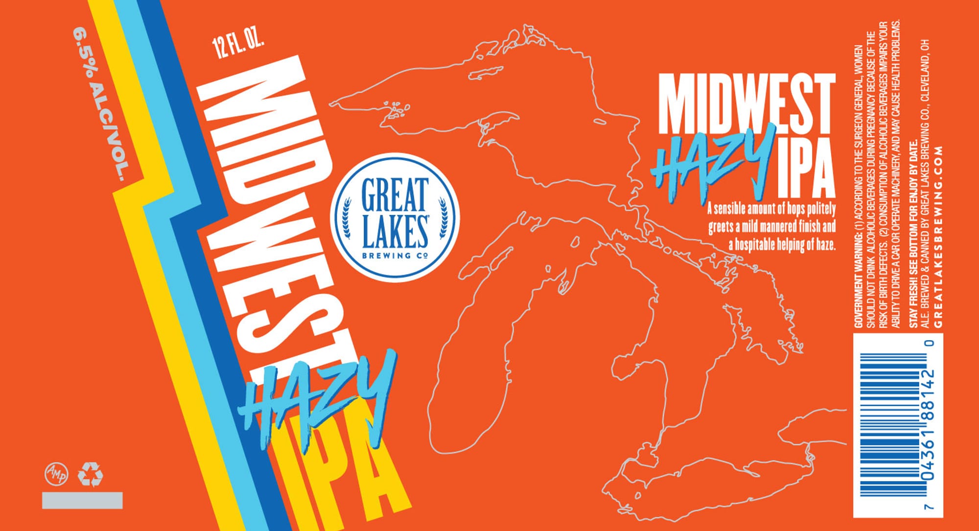 Midwest Hazy IPA by Great Lakes Brewing Co. - beer label