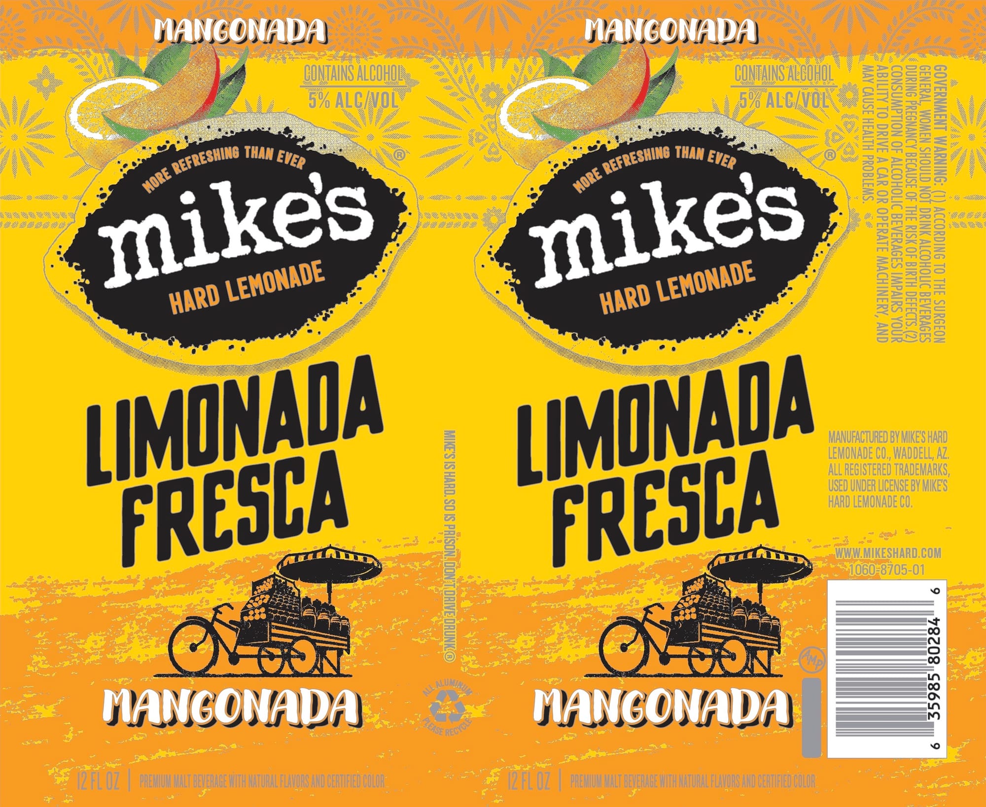 Mike's Hard Lemonade Mangonada Fresca by Mike's Hard Lemonade Co. - beer label