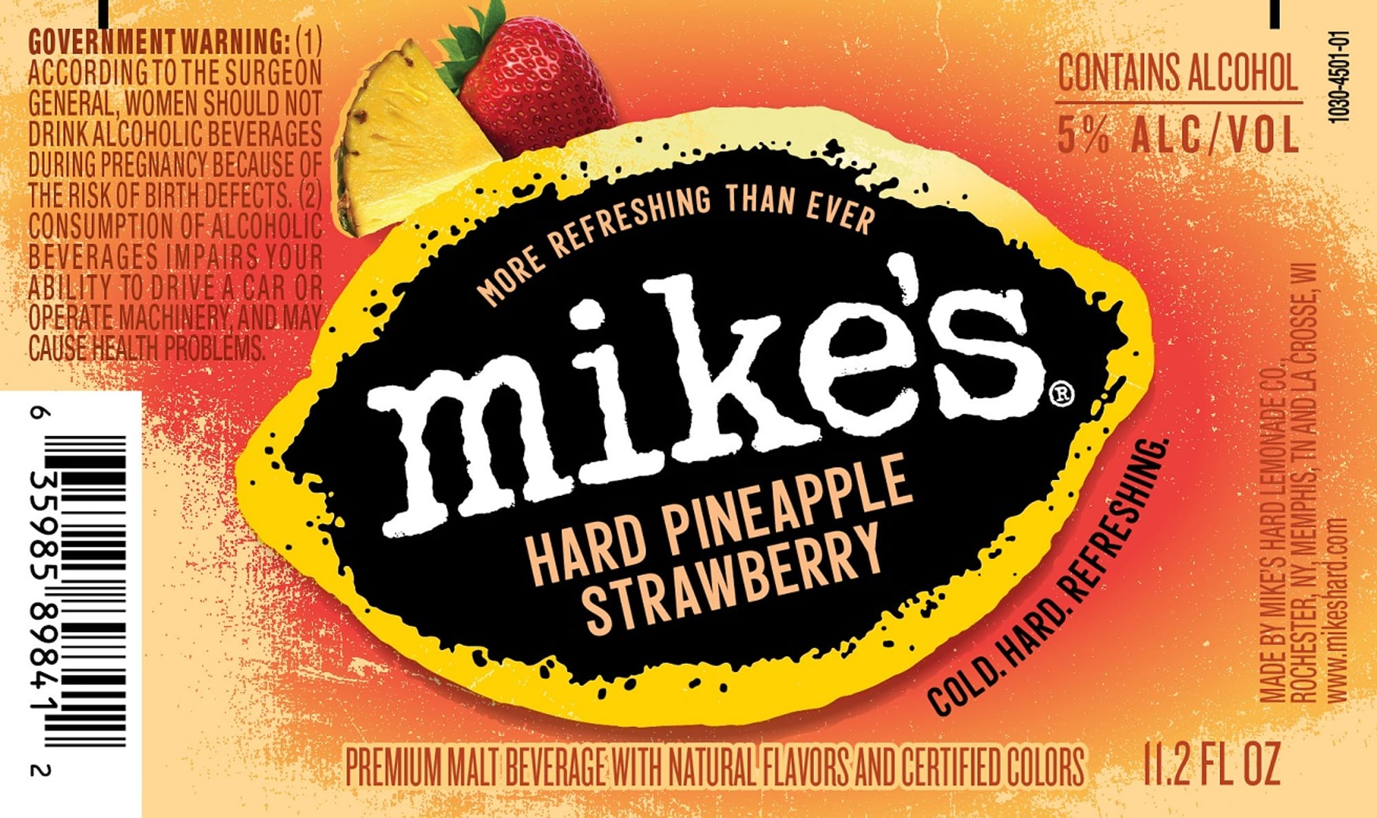 Mike's Hard Pineapple Strawberry by Mike's Hard Lemonade Co. - beer label