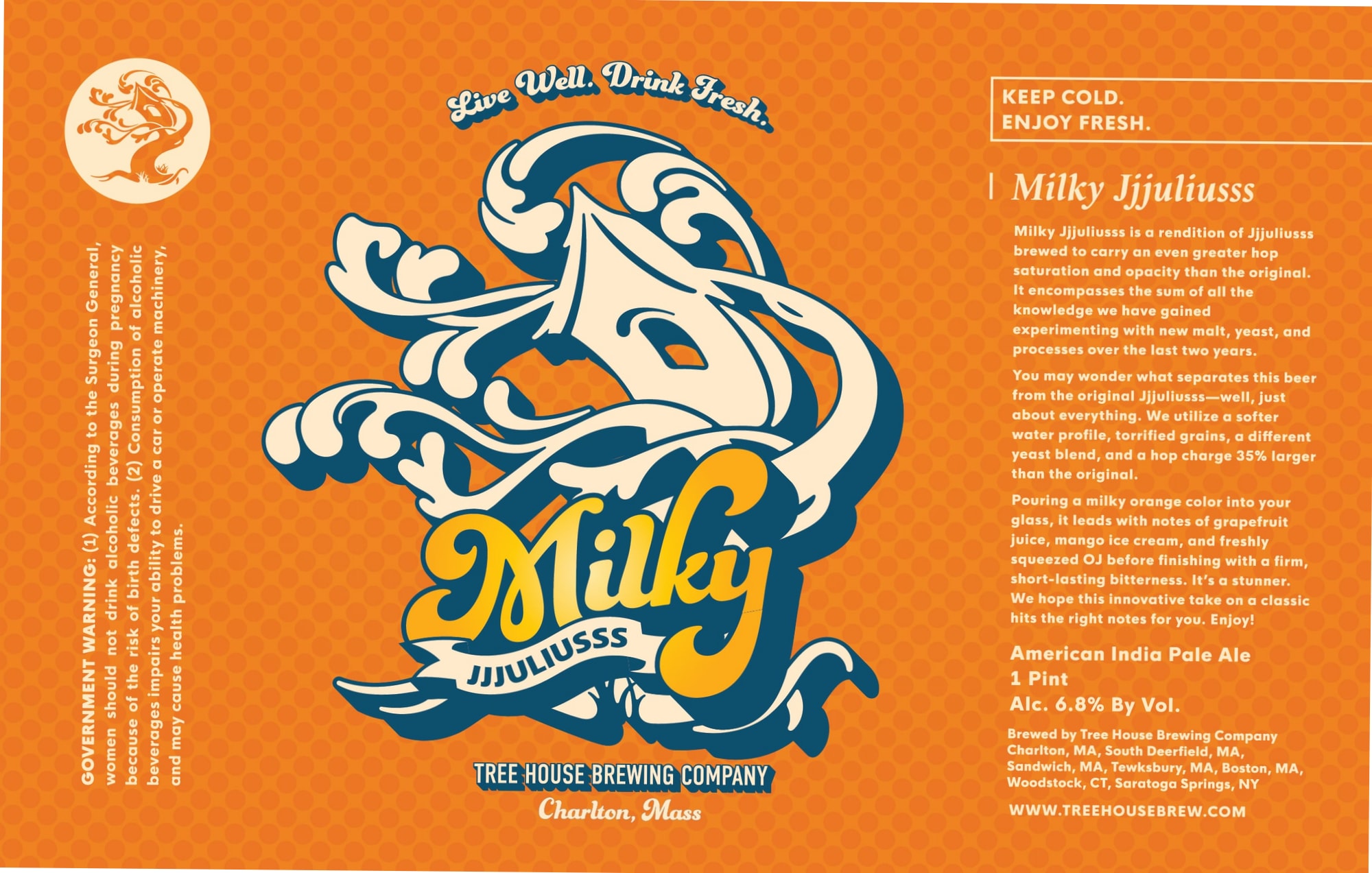 Milky Jjuliusss by Tree House Brewing Company - beer label