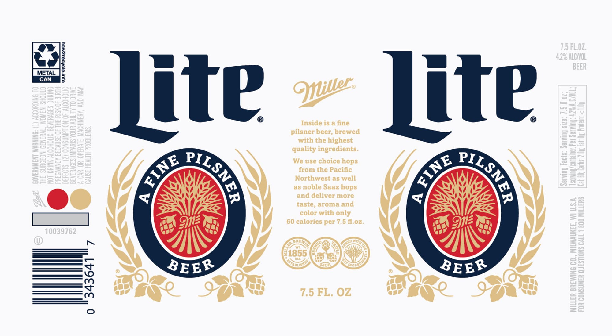 Miller Lite by Miller Brewing Co. - beer label