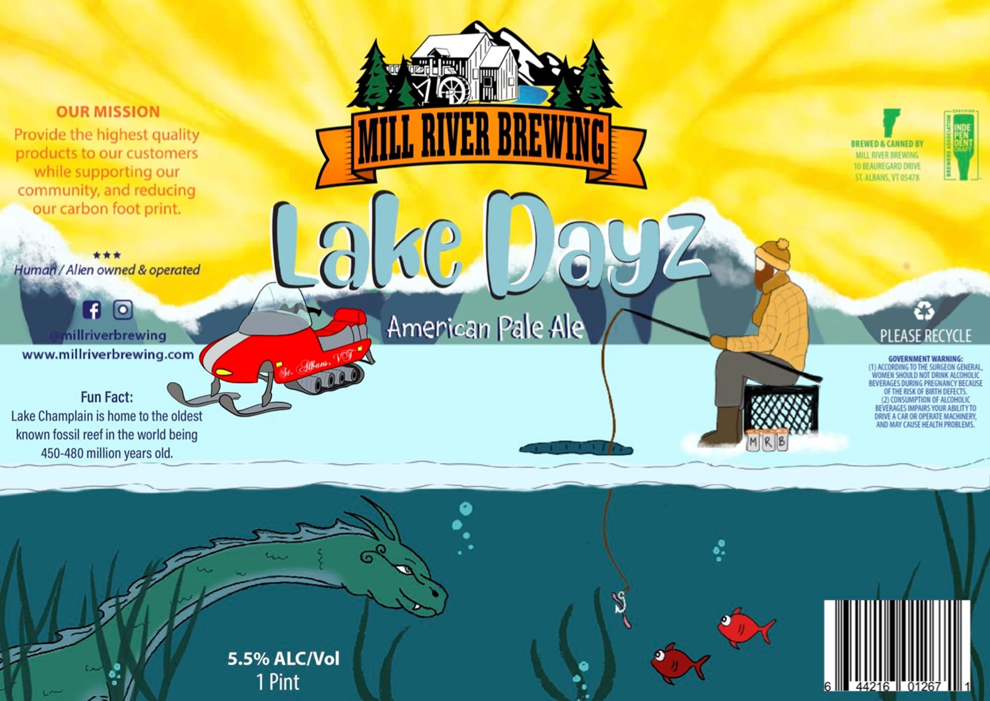 Lake Dayz by Mill River Brewing - beer label