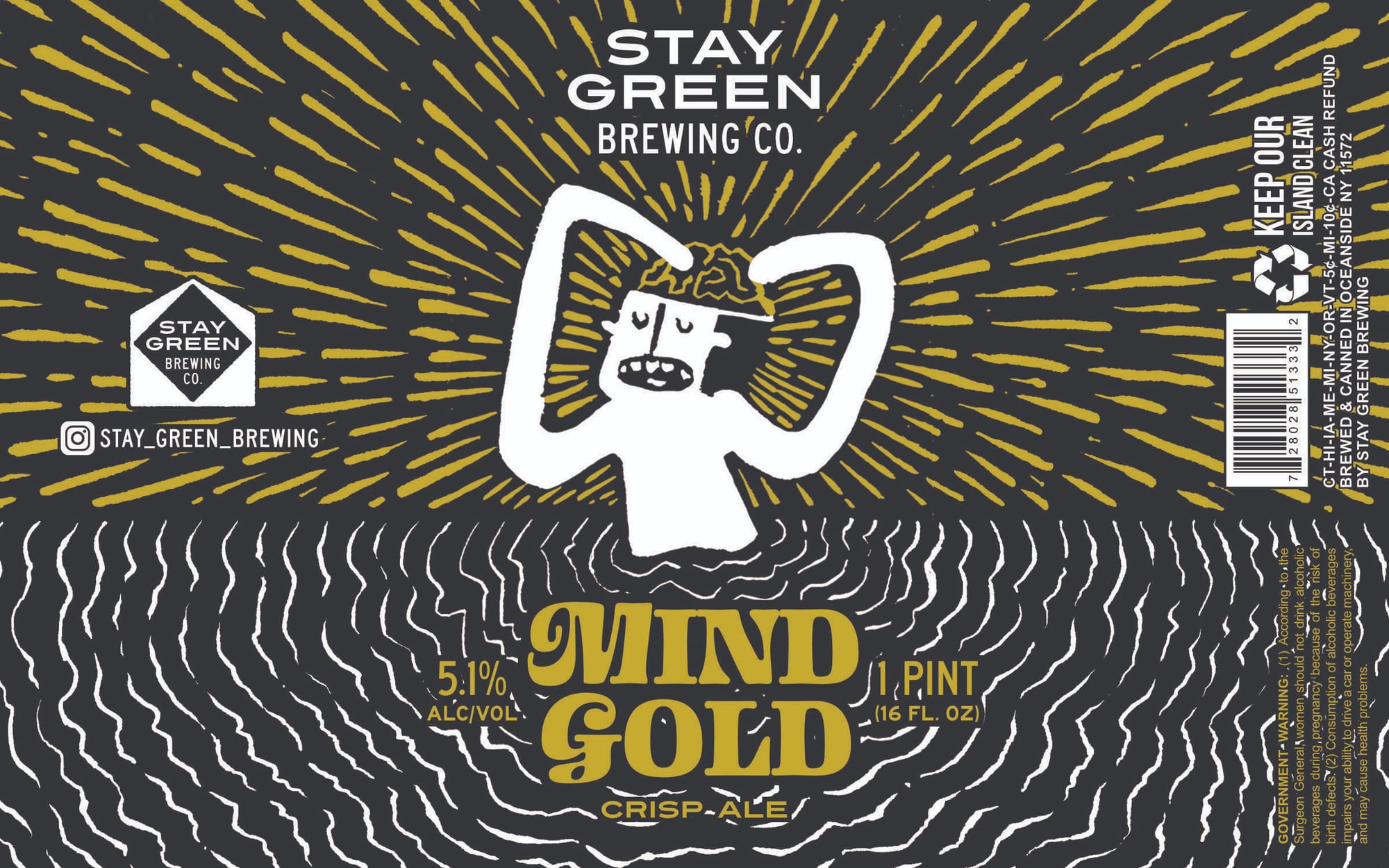 Mind Gold by Stay Green Brewing Co. - beer label