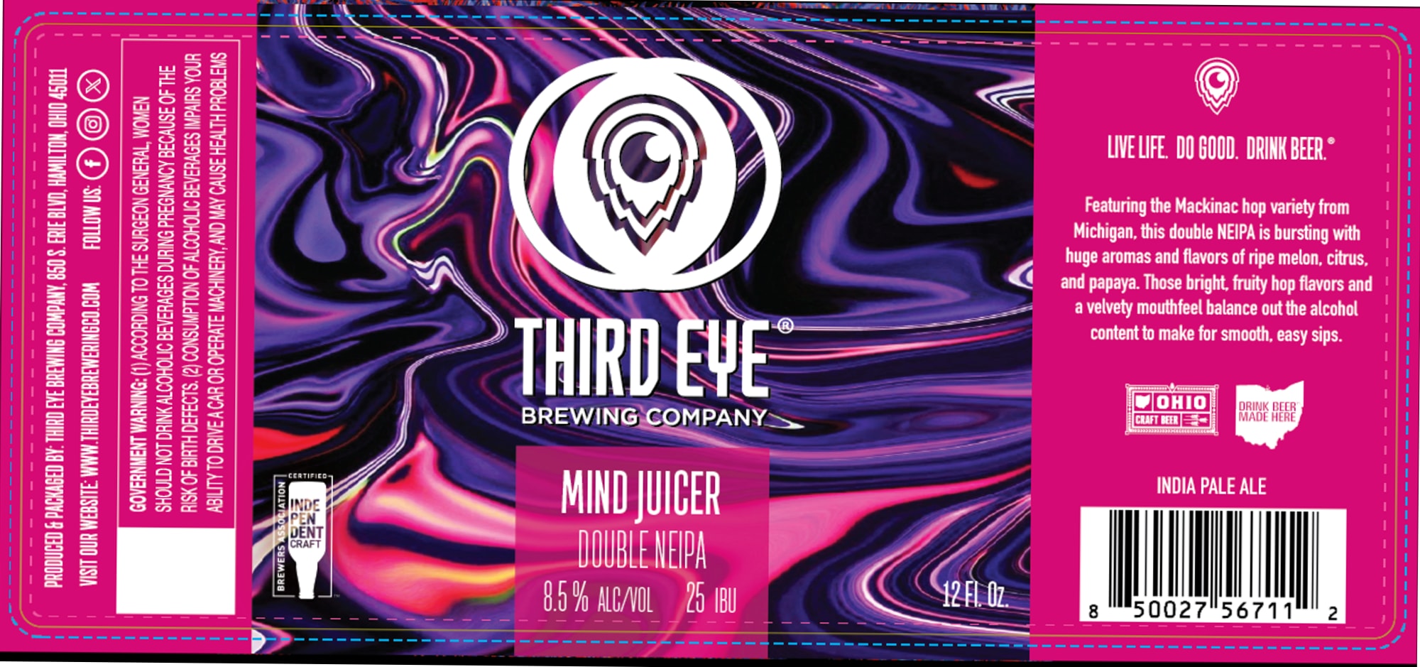 Mind Juicer by Third Eye Brewing Company - beer label