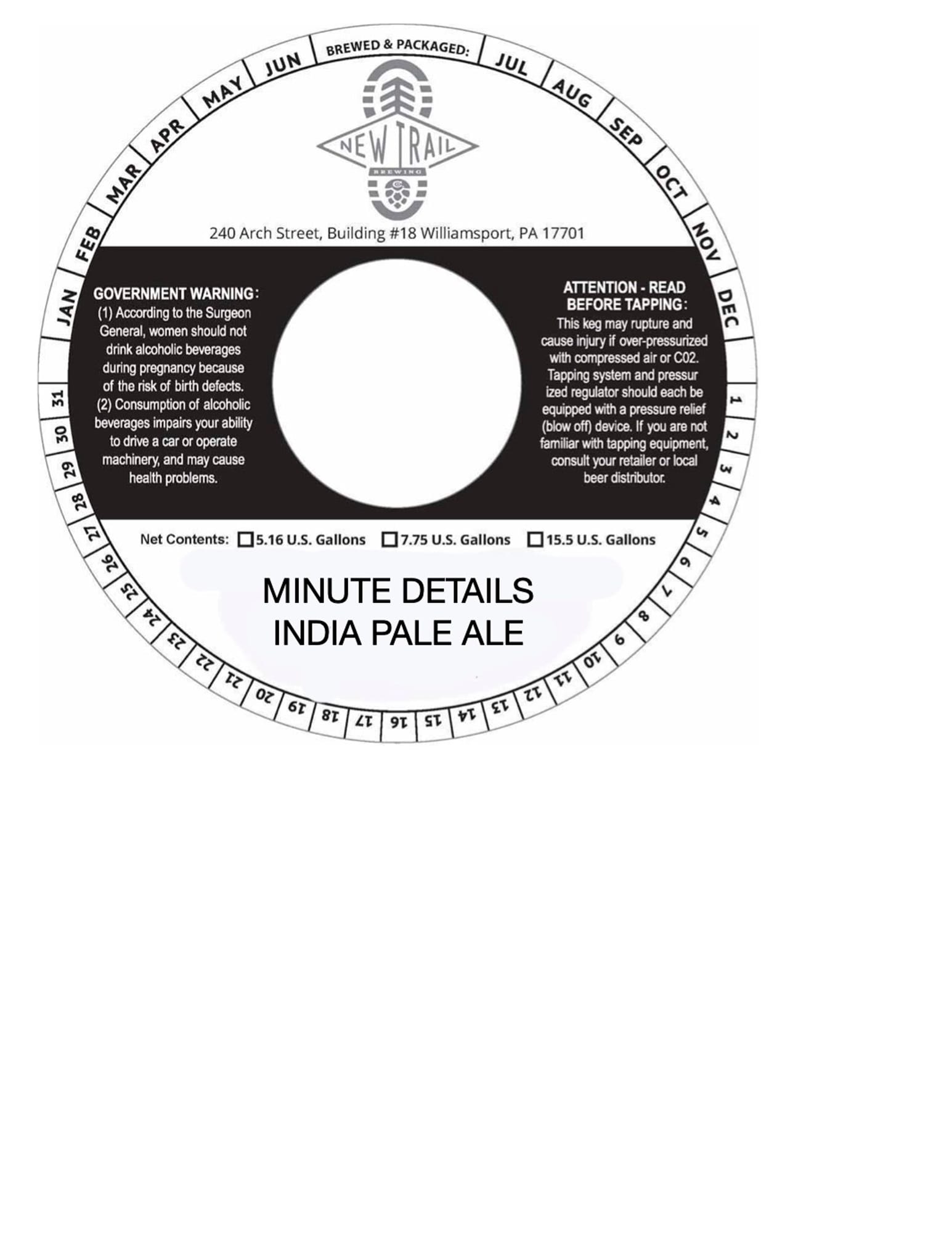 Minute Details by New Trail Brewing - beer label