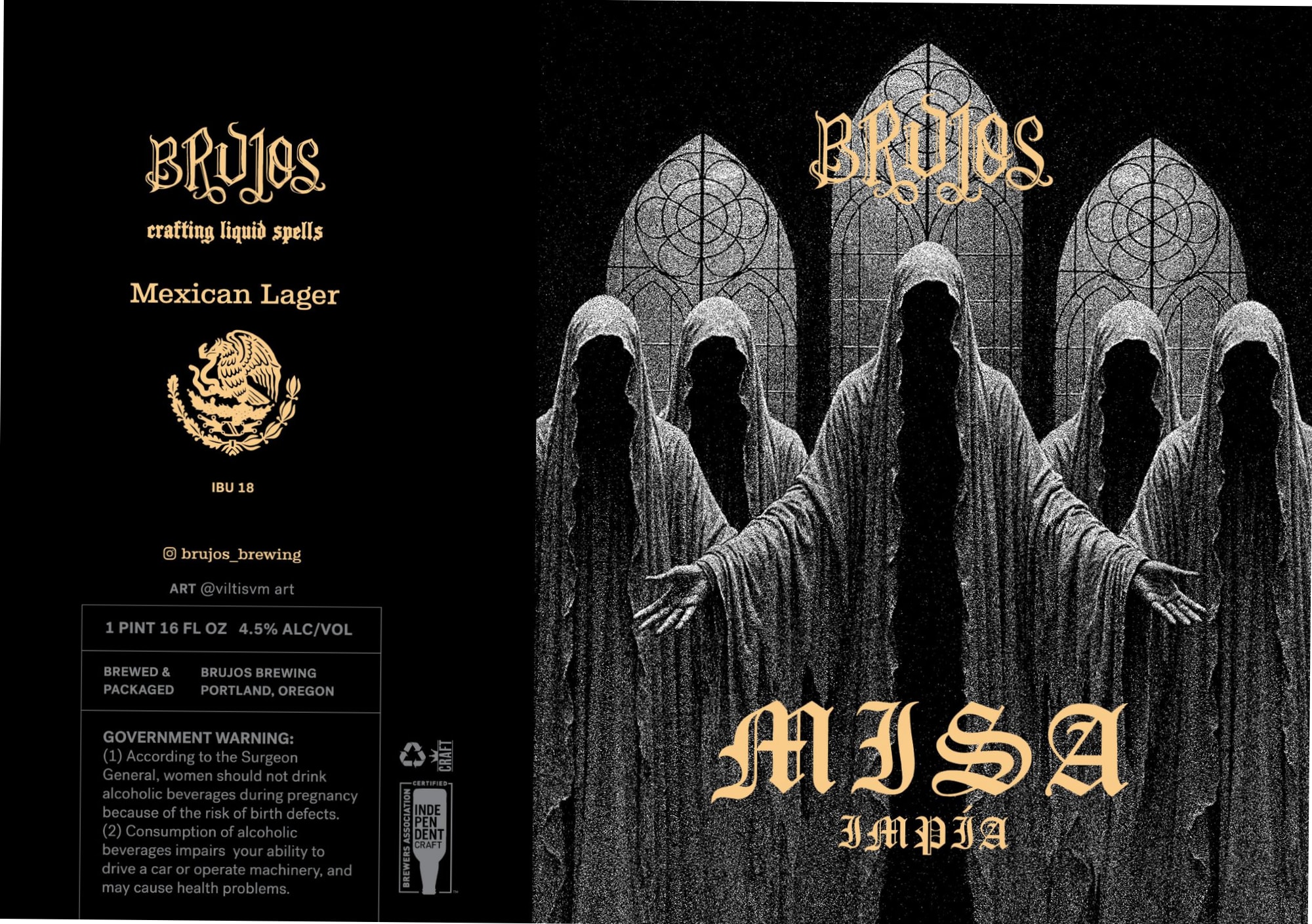 MISA IMPIA by BRUJOS BREWING - beer label