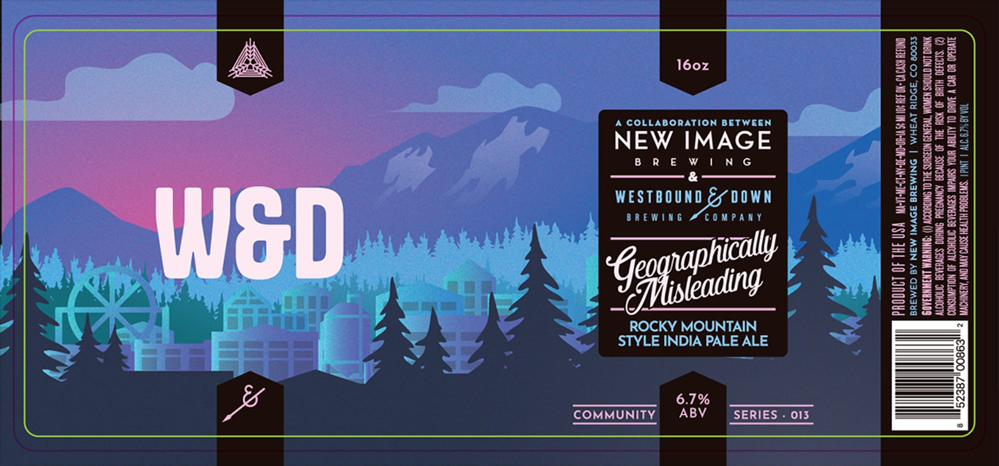 Geographically Misleading by New Image Brewing & Westbound & Down Brewing Company - beer label