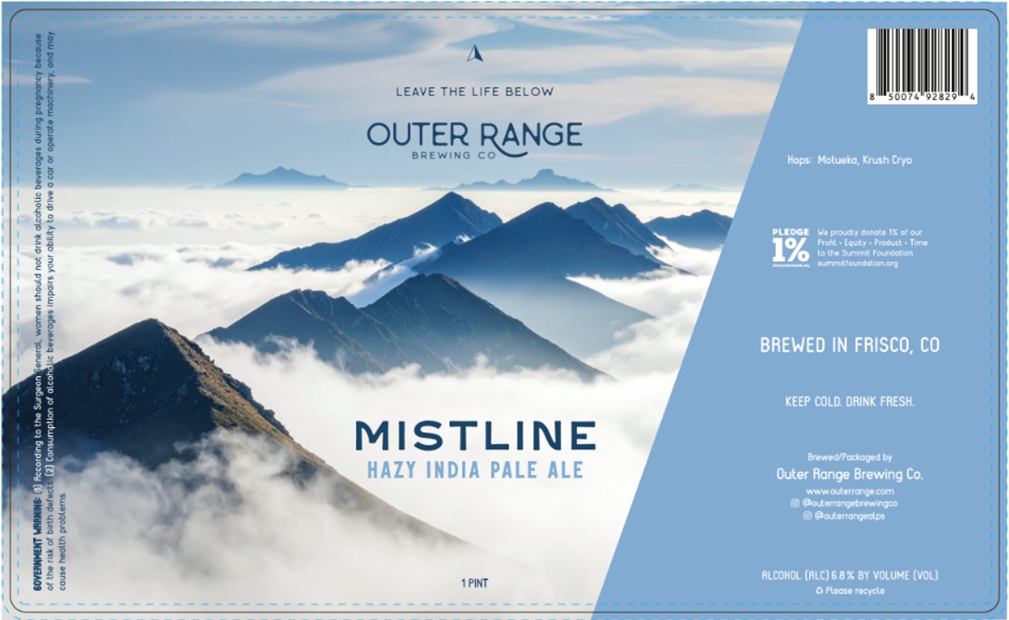 Mistline by Outer Range Brewing Co. - beer label