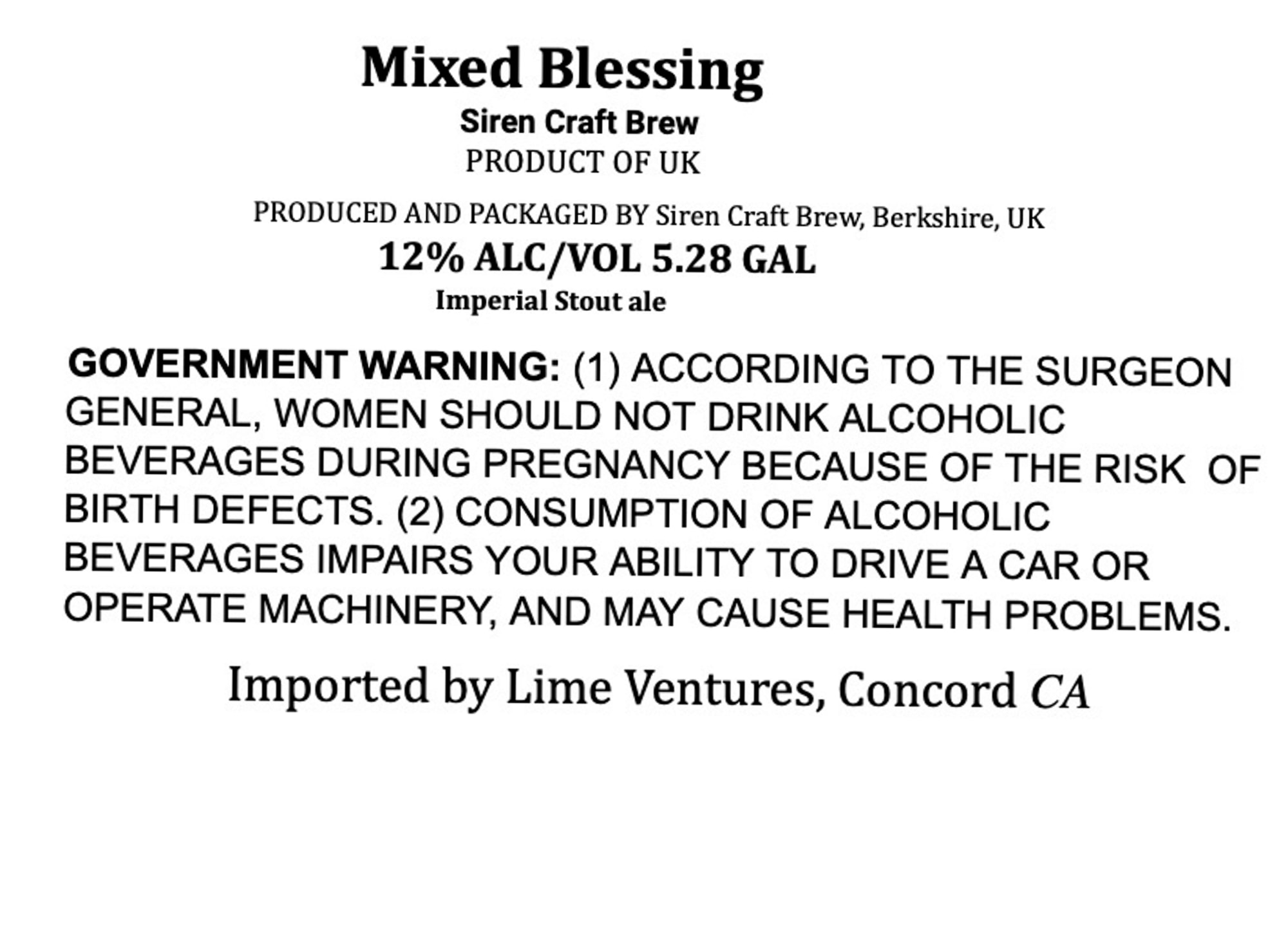 Mixed Blessing by Siren Craft Brew - beer label