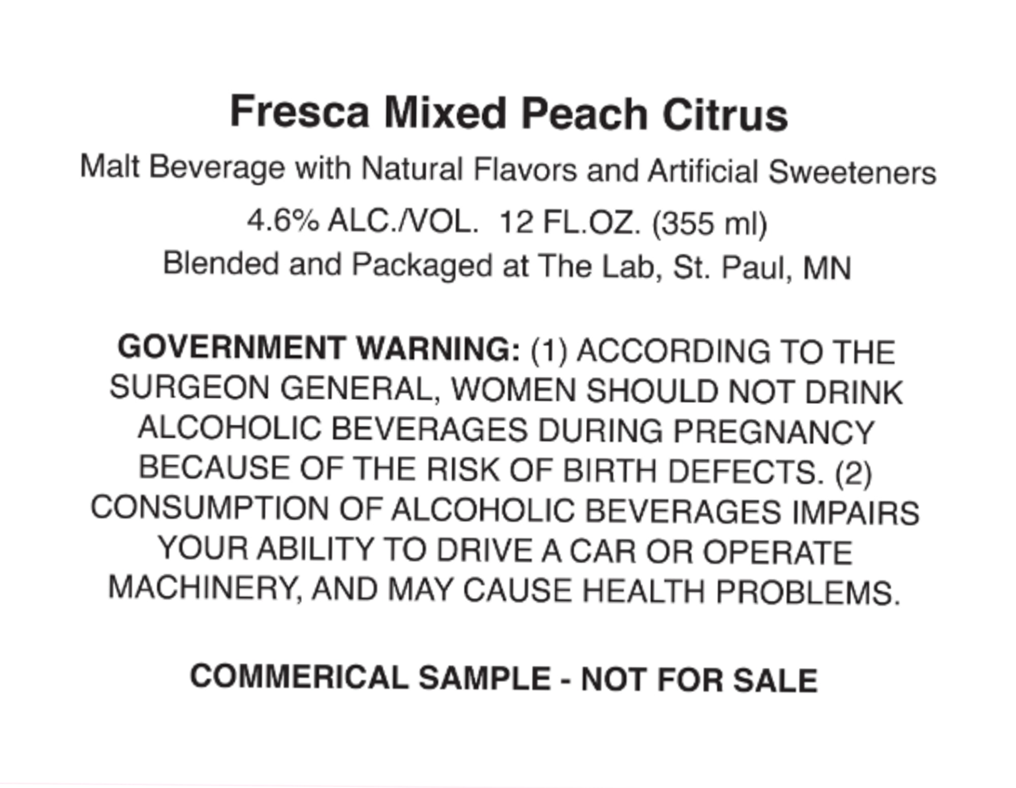 Mixed Peach Citrus by Fresca - beer label