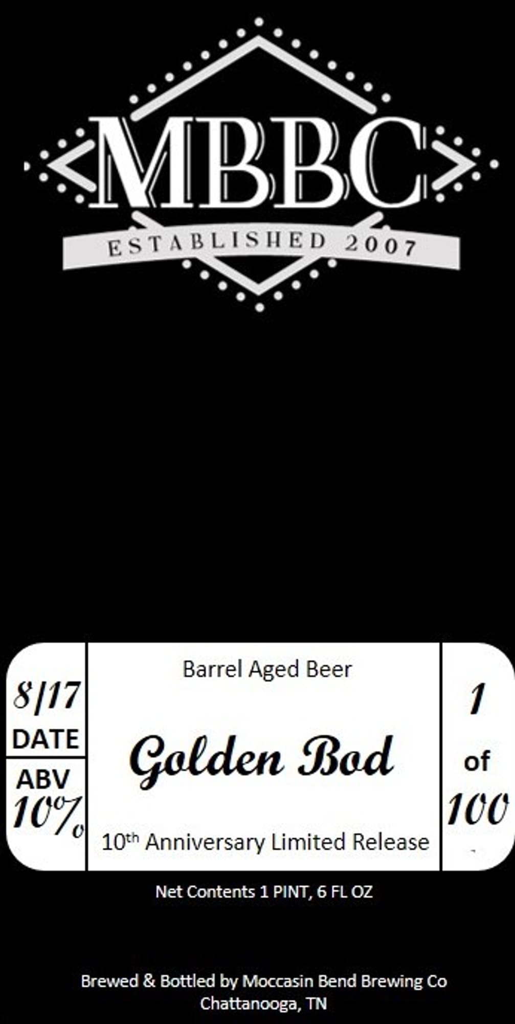 Golden Bod by Moccasin Bend Brewing Co - beer label