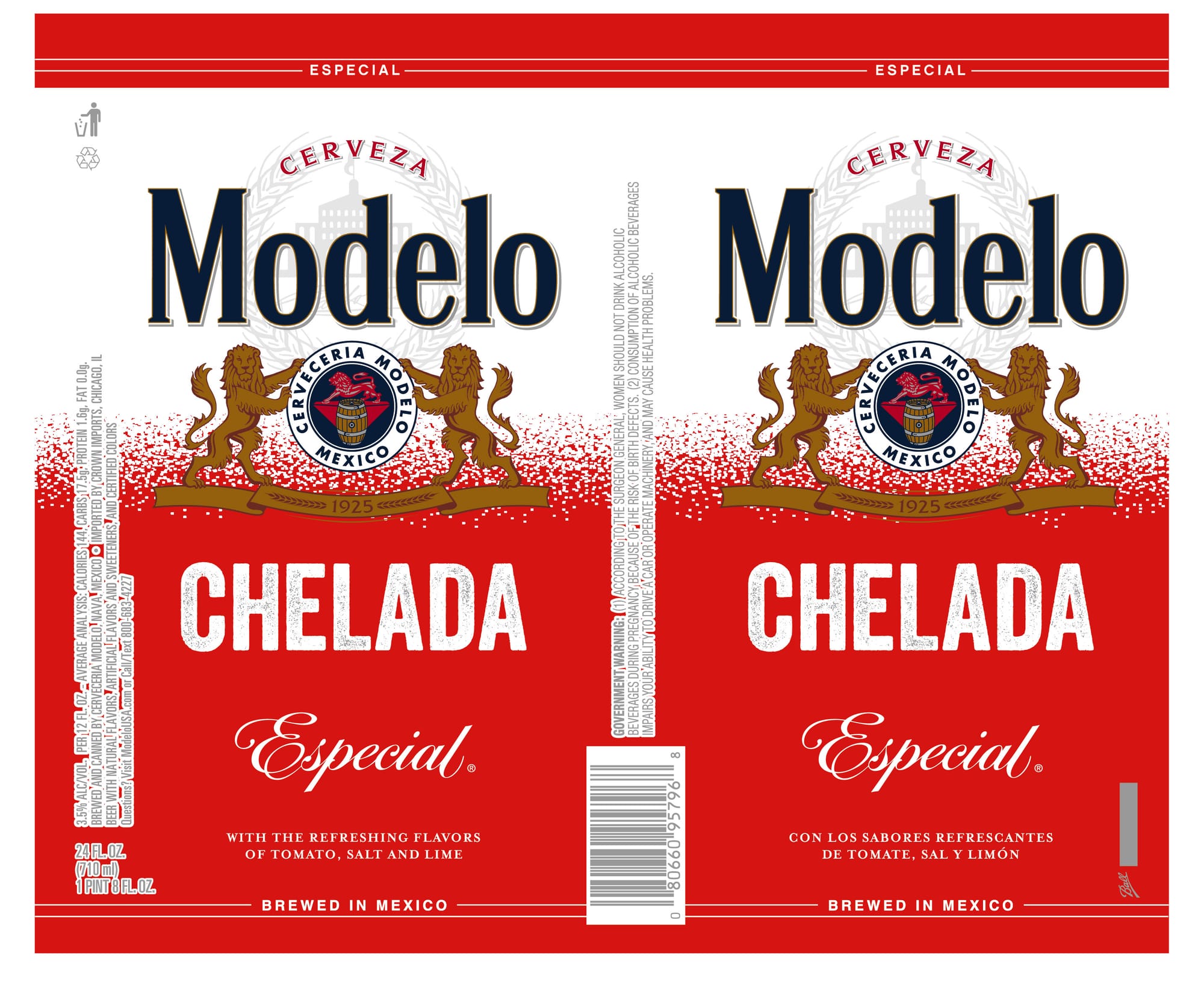 Chelada Especial by Cervecería Modelo - beer label