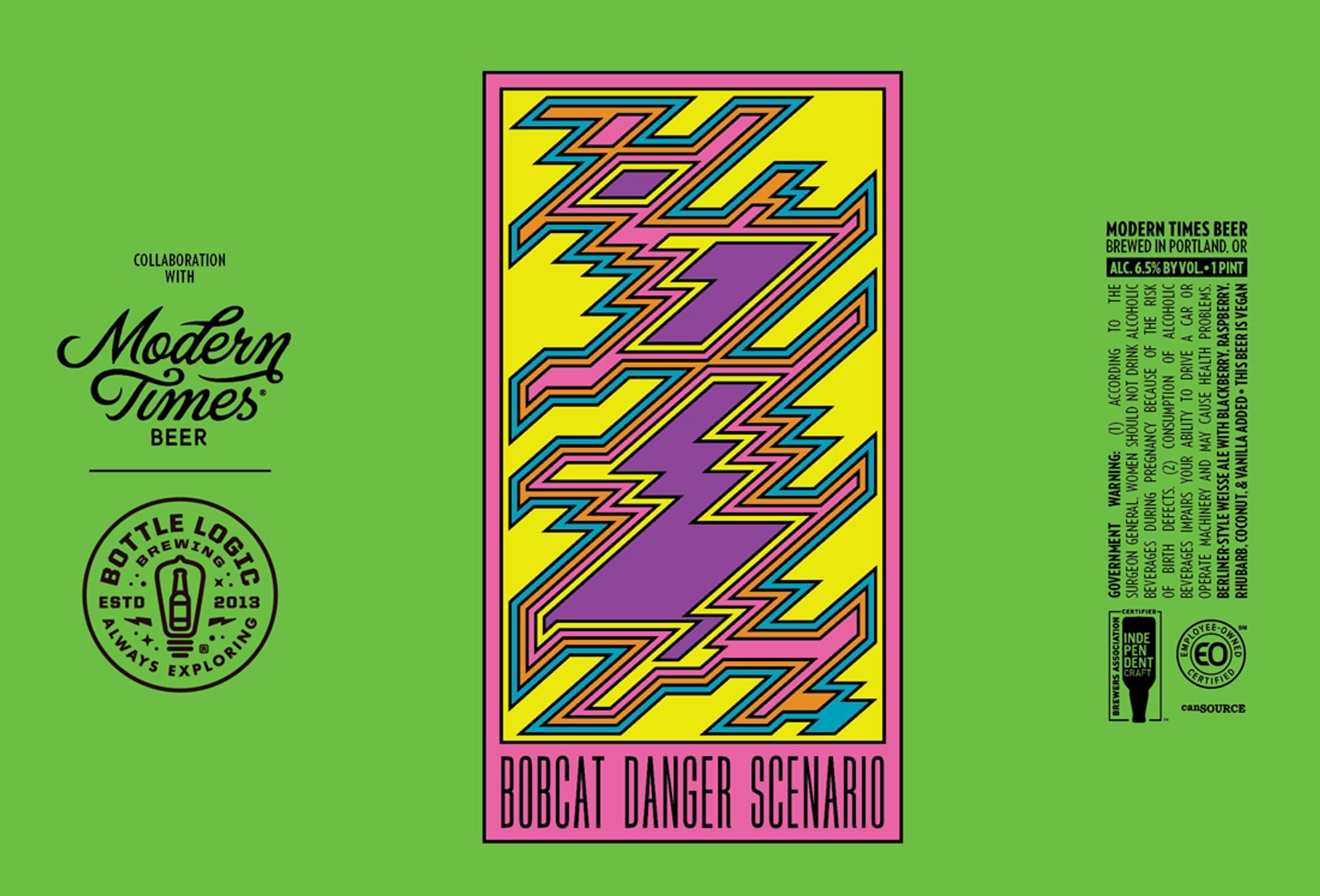 Bobcat Danger Scenario by Modern Times Beer - beer label
