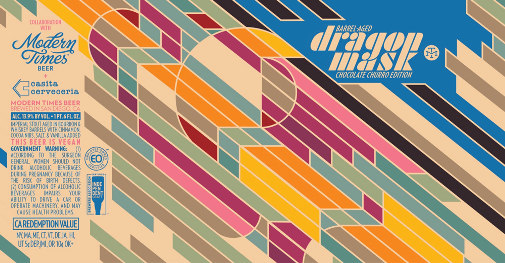 Dragon Mask (Chocolate Churro Edition) by Modern Times Beer + Cervecería Casita - beer label