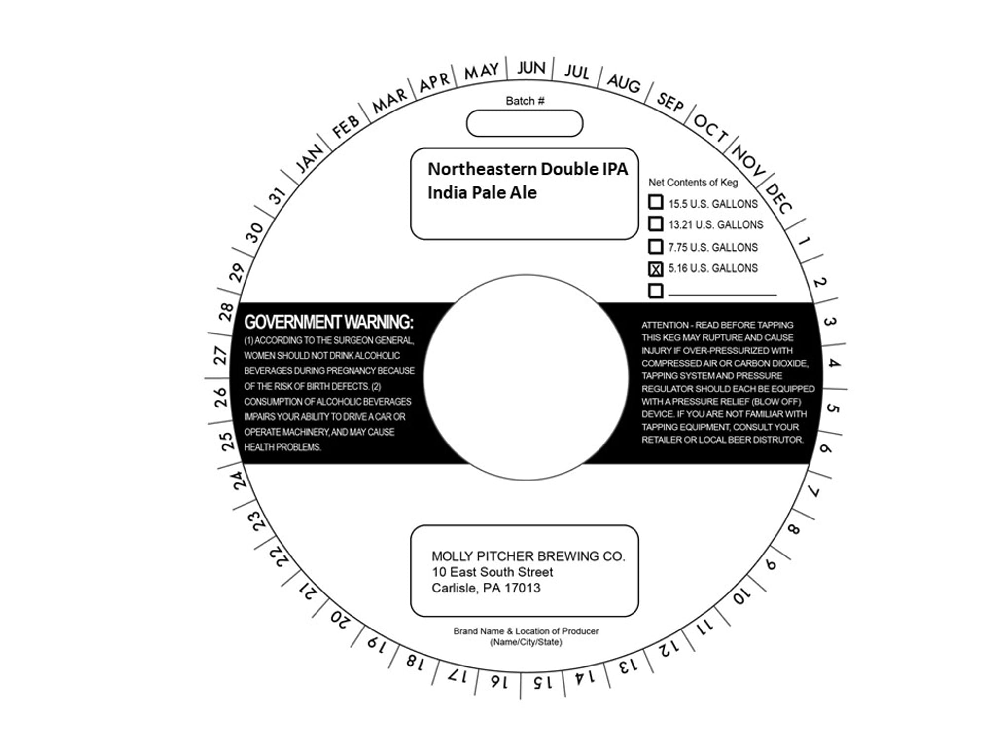 Northeastern Double India Pale Ale by Molly Pitcher Brewing Co. - beer label