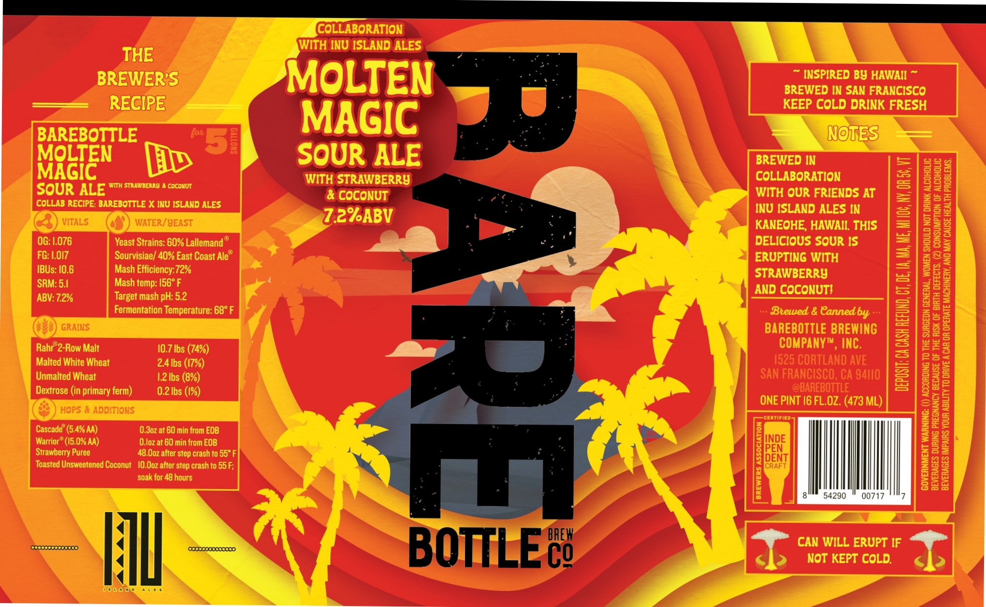 Molten Magic Sour Ale by Barebottle Brew Co. - beer label