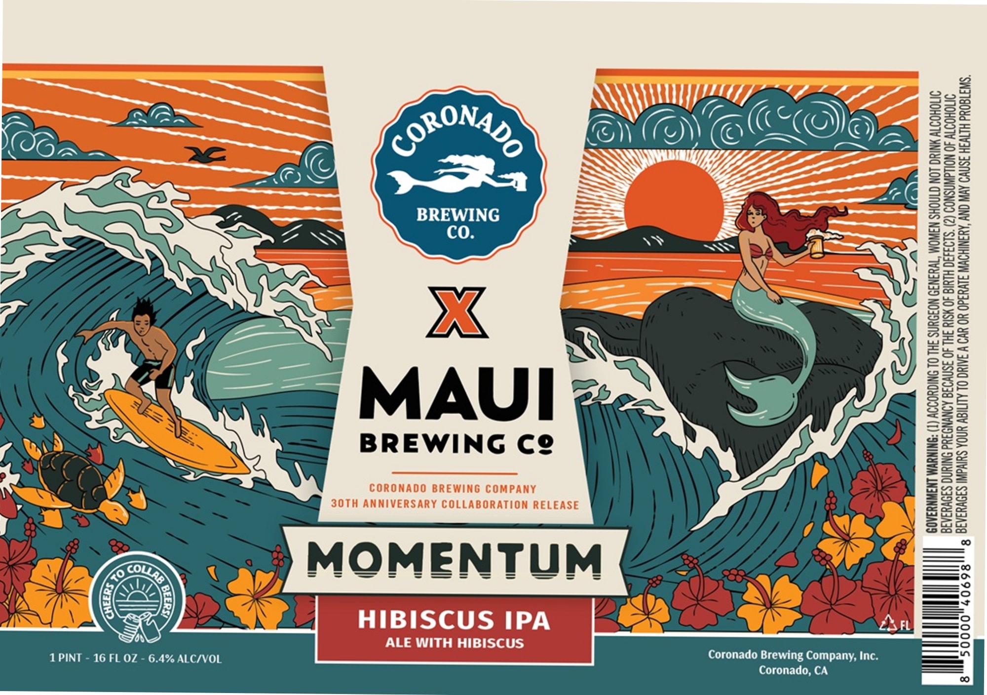 Momentum Hibiscus IPA by Coronado Brewing Company - beer label
