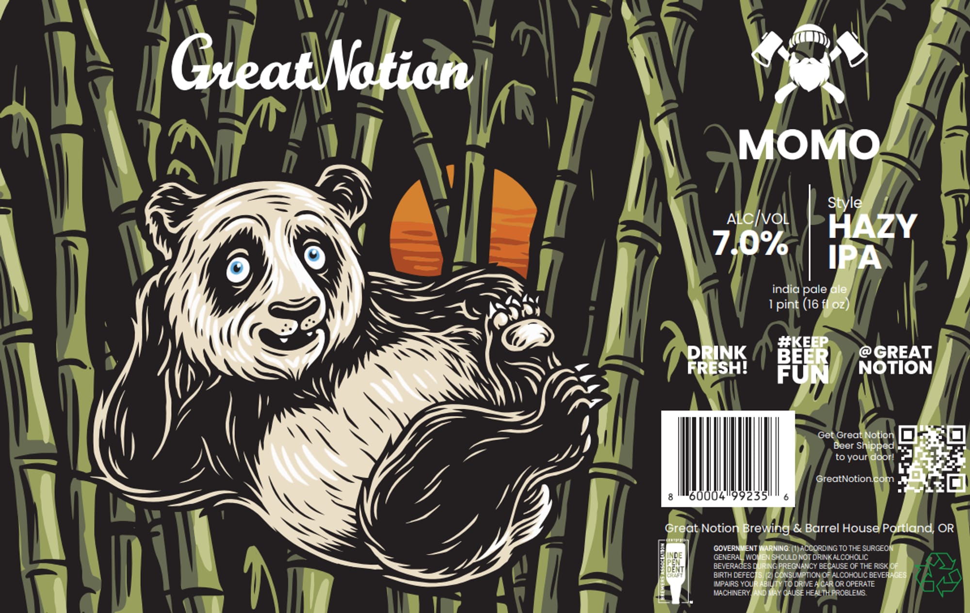 Momo by Great Notion Brewing - beer label