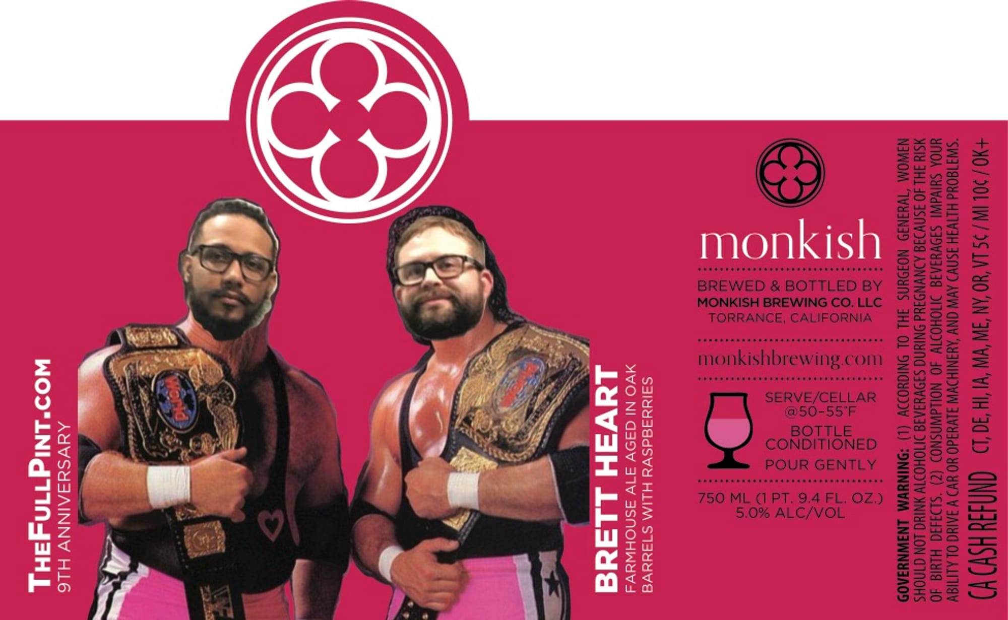 Brett Heart by Monkish Brewing Co. - beer label