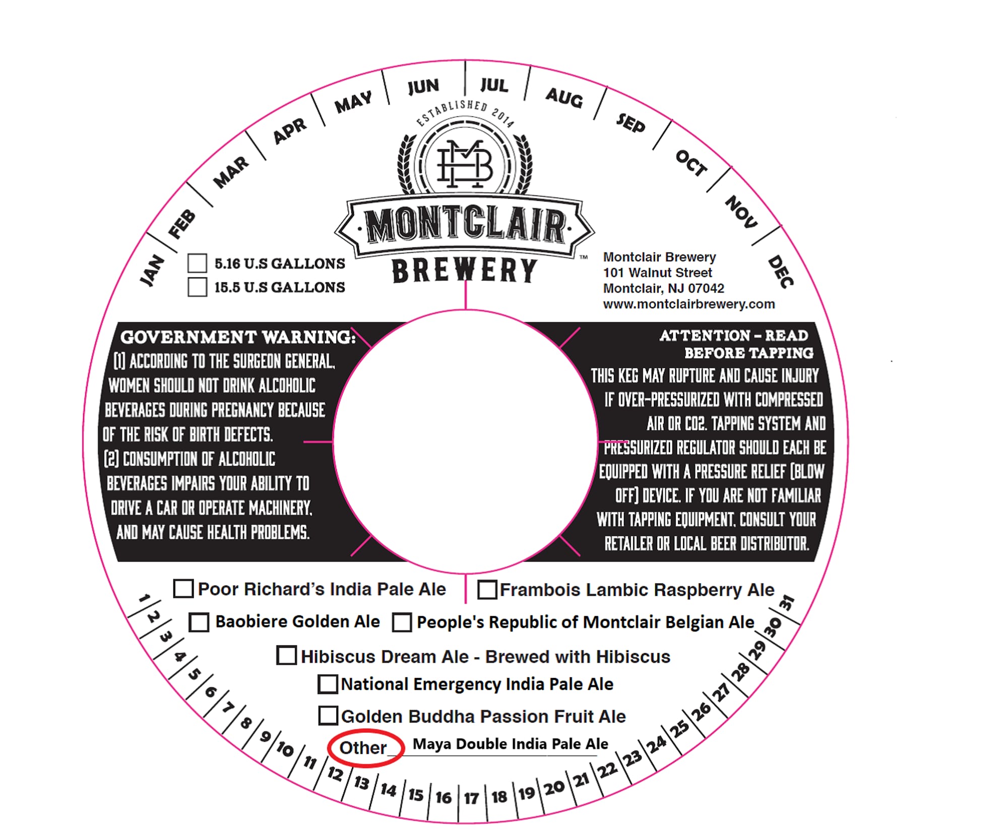 Poor Richard's India Pale Ale by Montclair Brewery - beer label