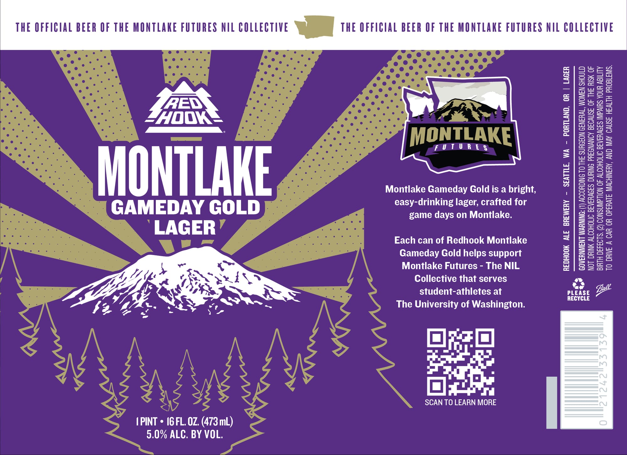 Montlake Gameday Gold Lager by Redhook - beer label