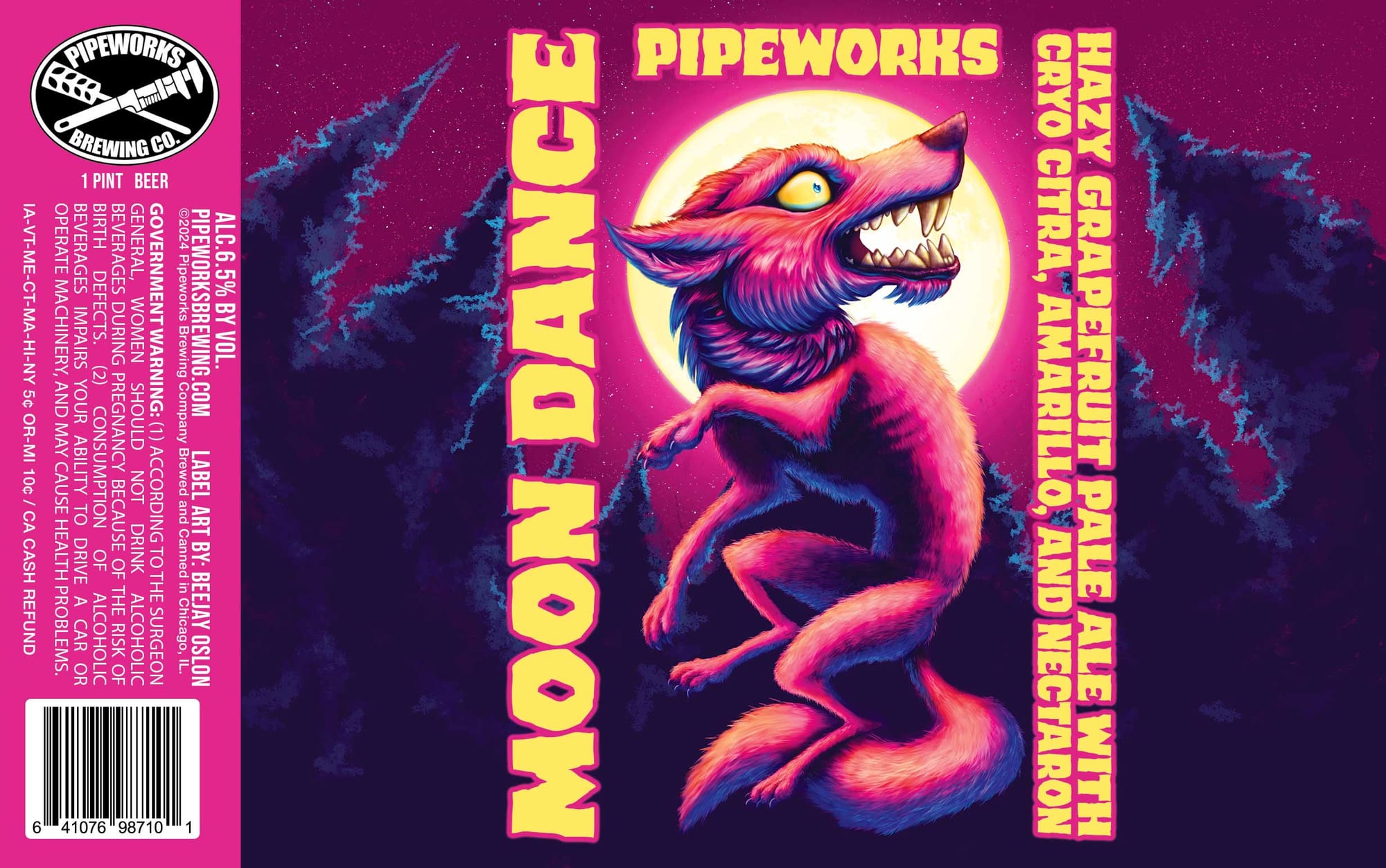 Moon Dance by Pipeworks Brewing Co. - beer label