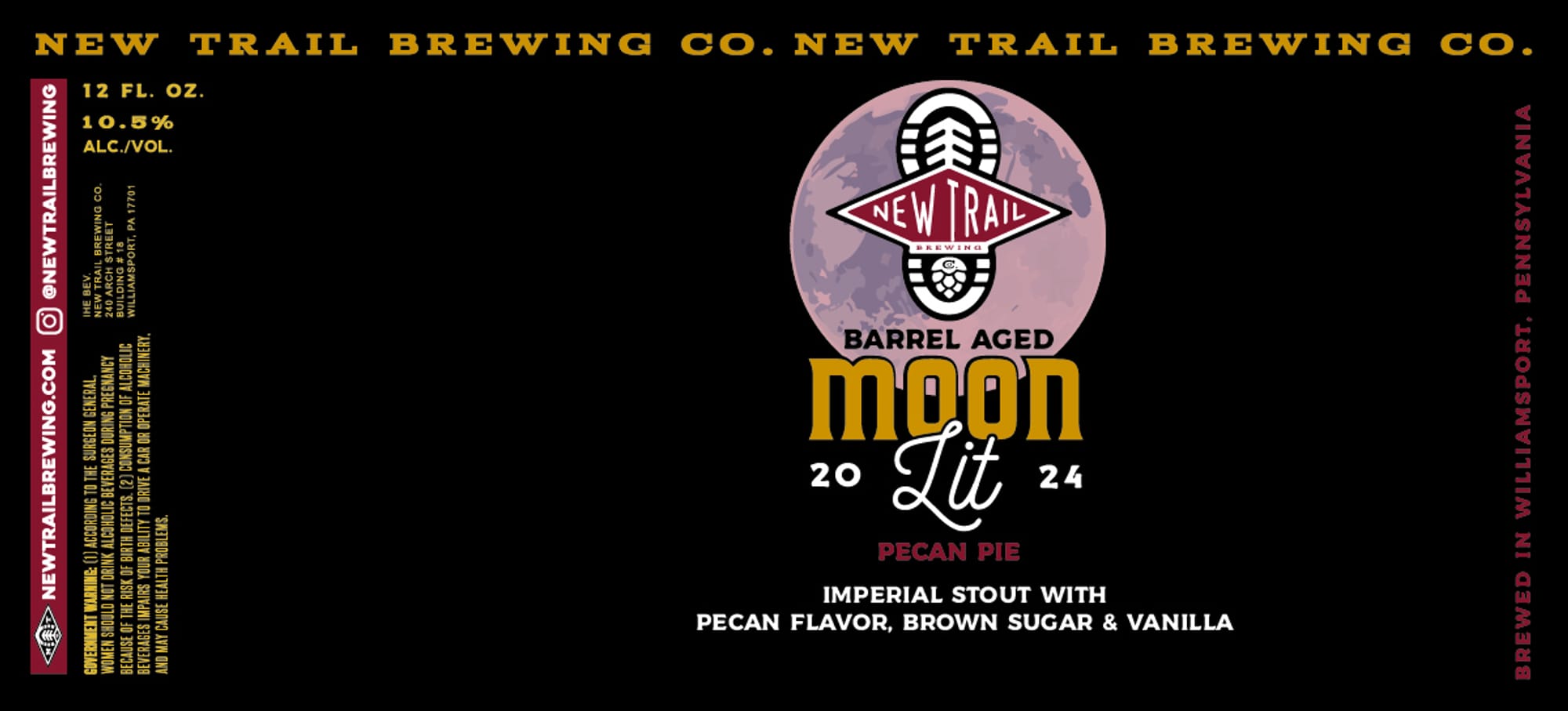 Moon Lit by New Trail Brewing - beer label