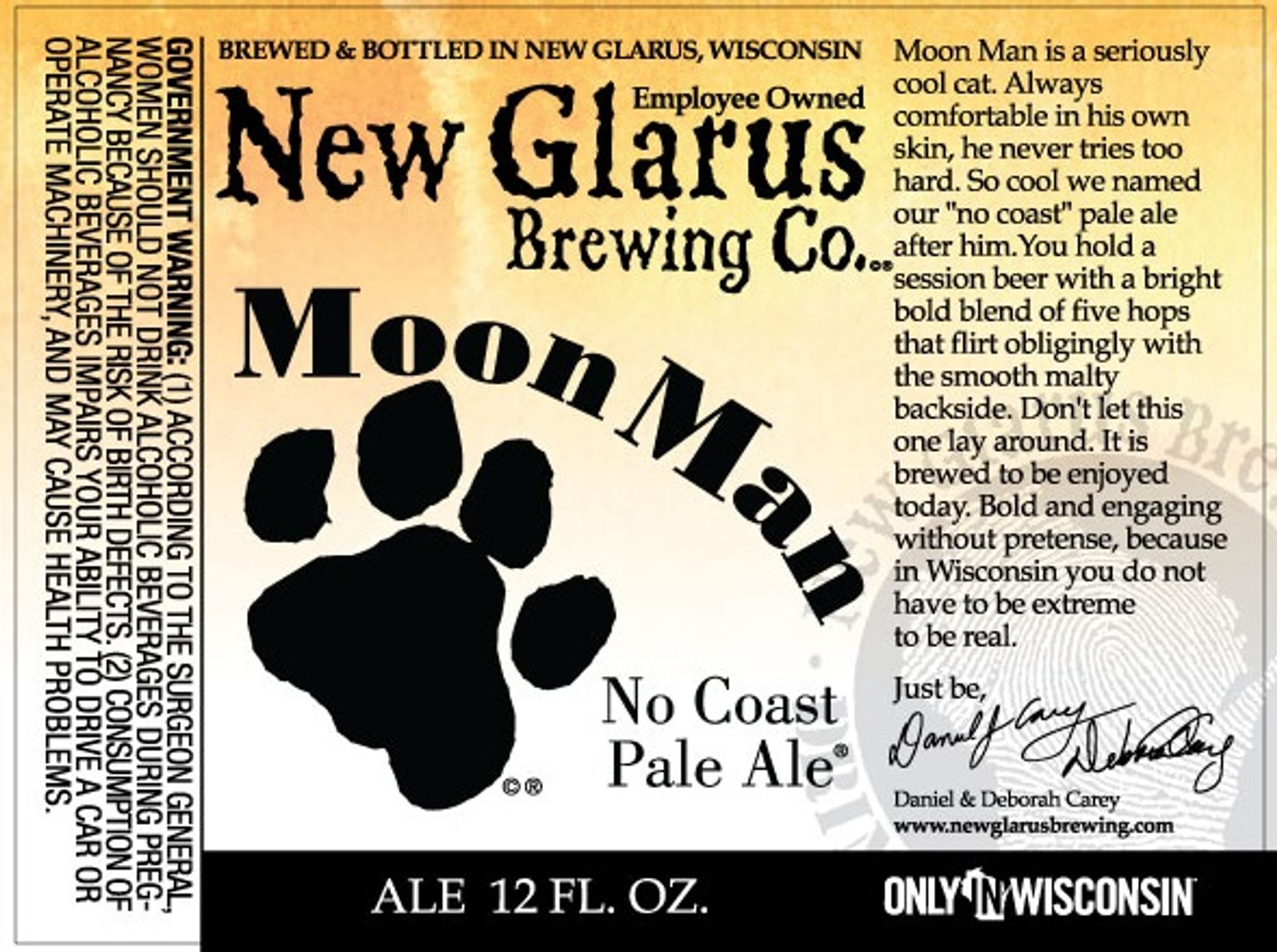 Moon Man by New Glarus Brewing Co. - beer label