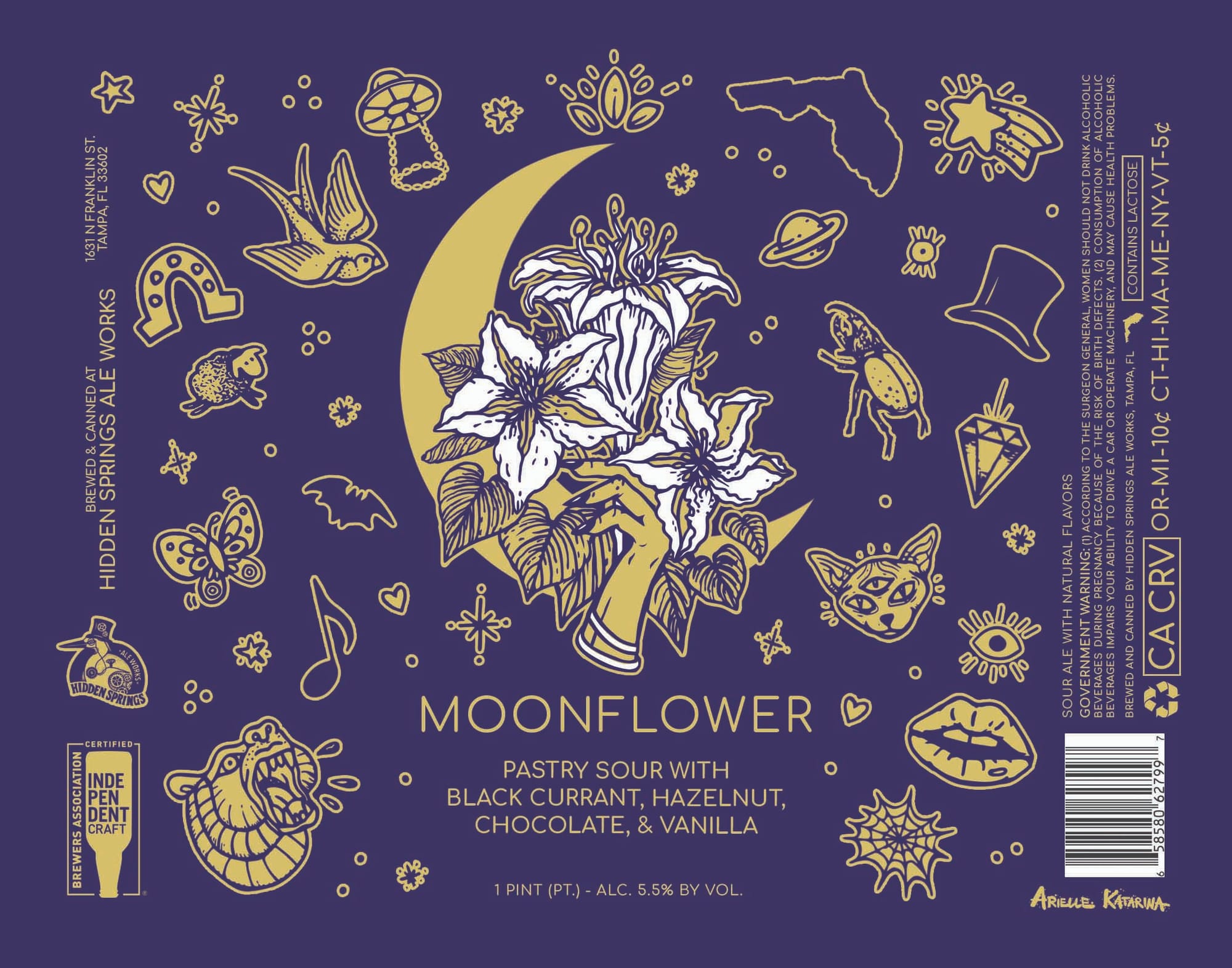 Moonflower by Hidden Springs Ale Works - beer label