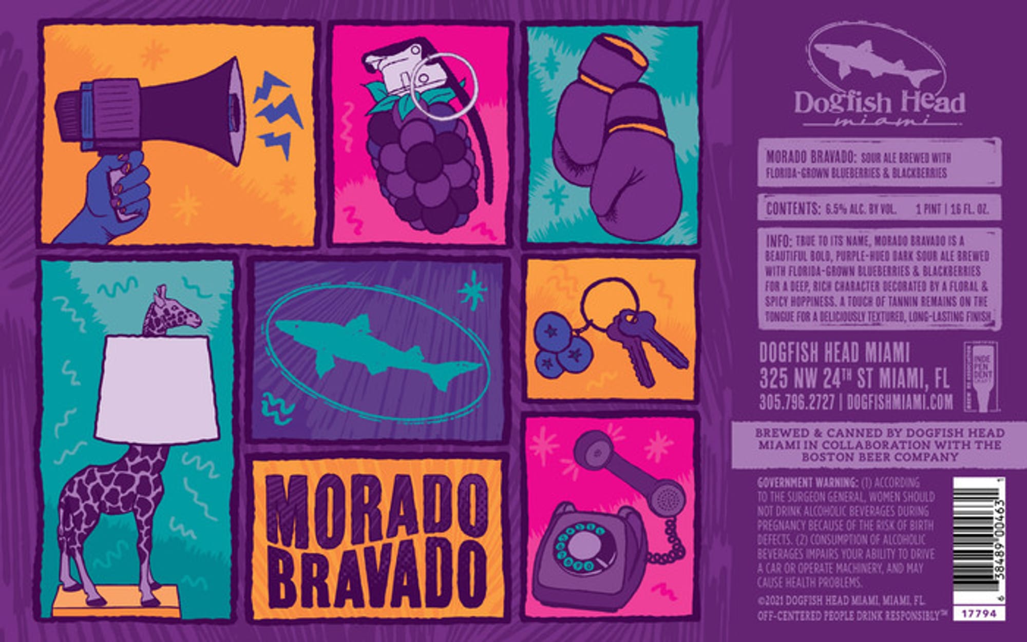 Morado Bravado by Dogfish Head - beer label