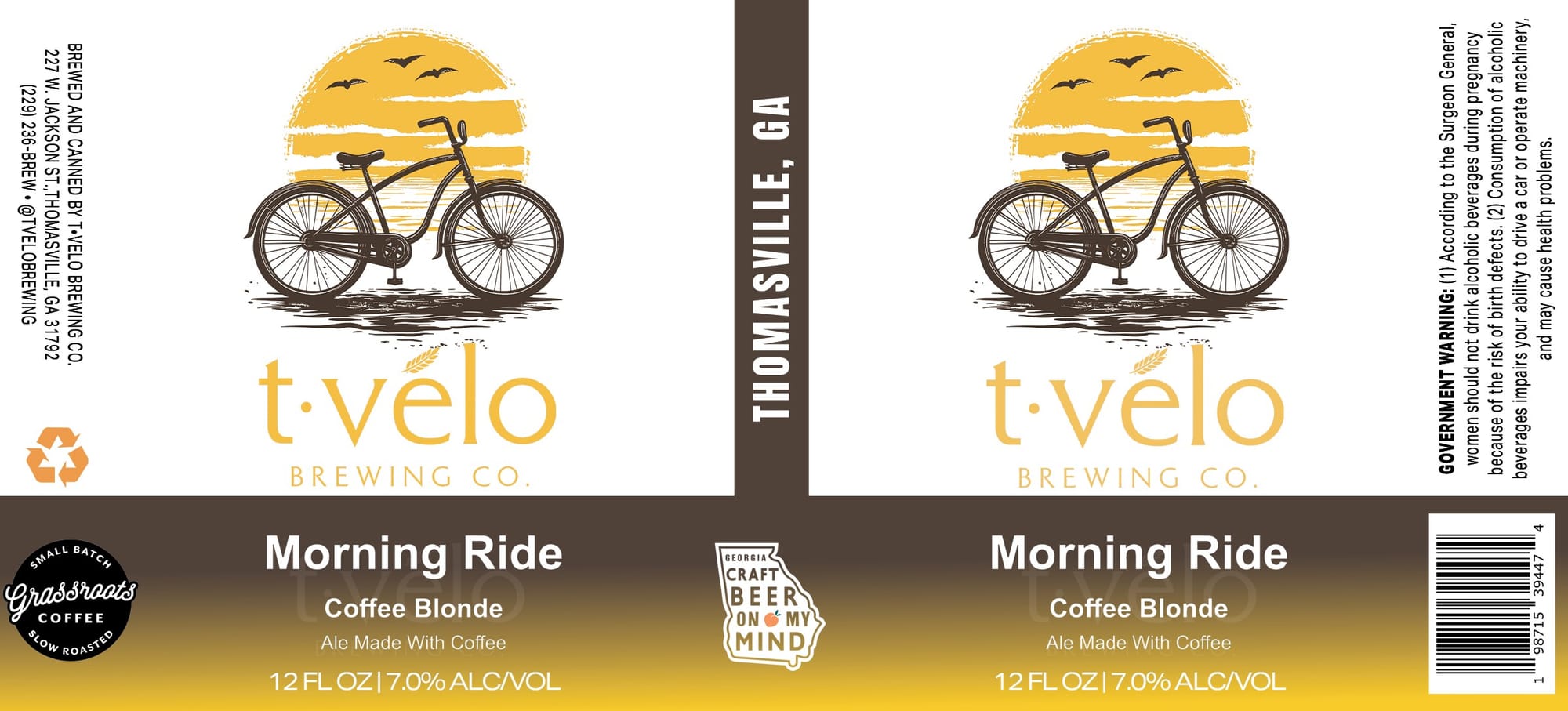Morning Ride by t•velo Brewing Co. - beer label